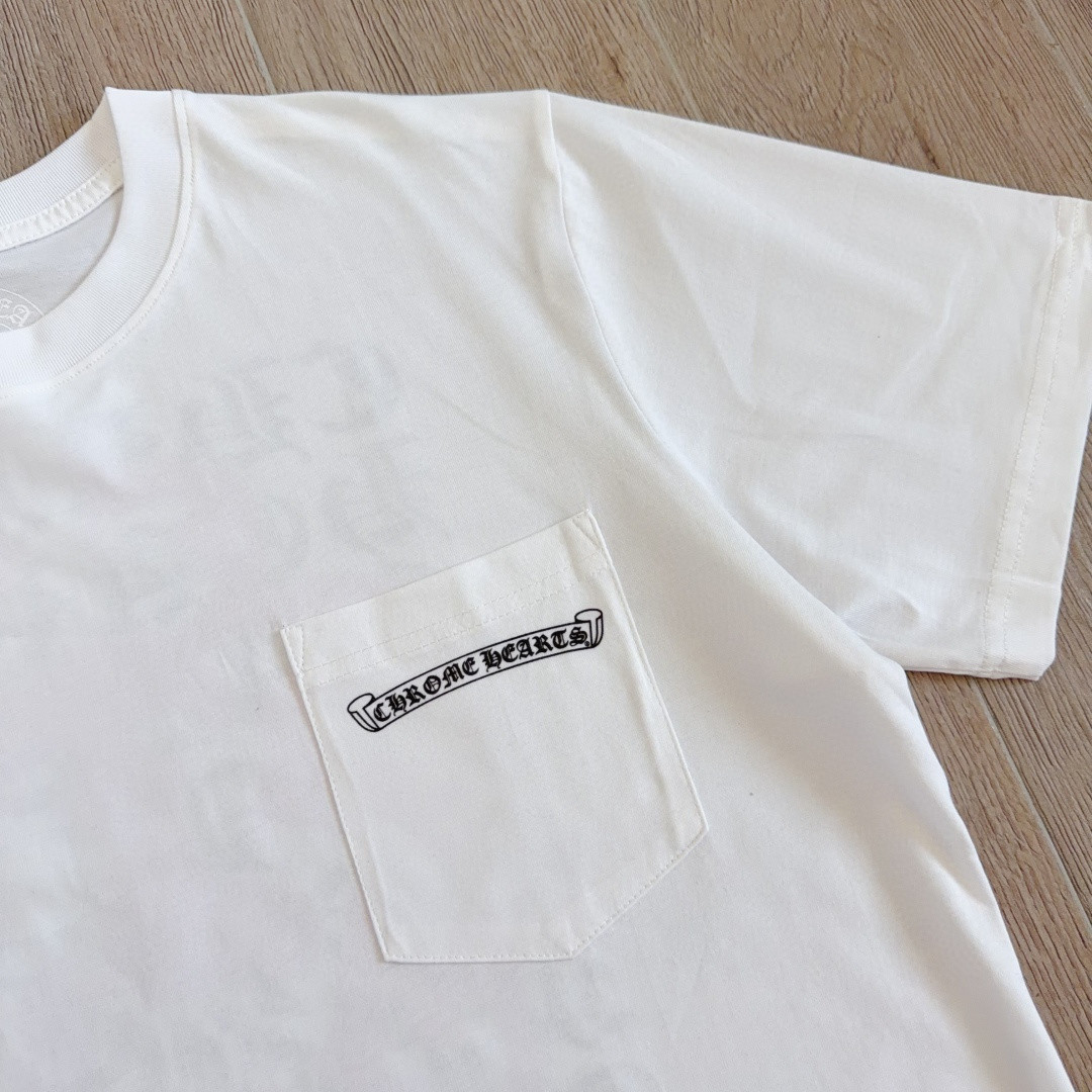 Chrome Hearts CH 克罗心 紫色宝剑匕首满背字母圆领短袖 T恤 白色 黑色 A0  