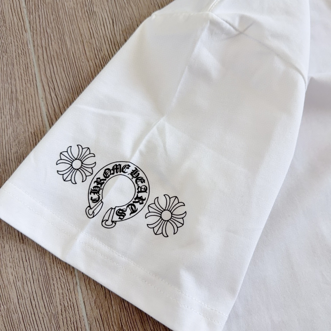 Chrome Hearts CH 克罗心 紫色宝剑匕首满背字母圆领短袖 T恤 白色 黑色 A0  