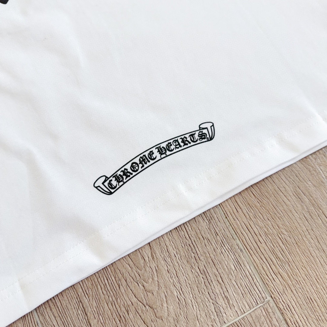 Chrome Hearts CH 克罗心 紫色宝剑匕首满背字母圆领短袖 T恤 白色 黑色 A0  