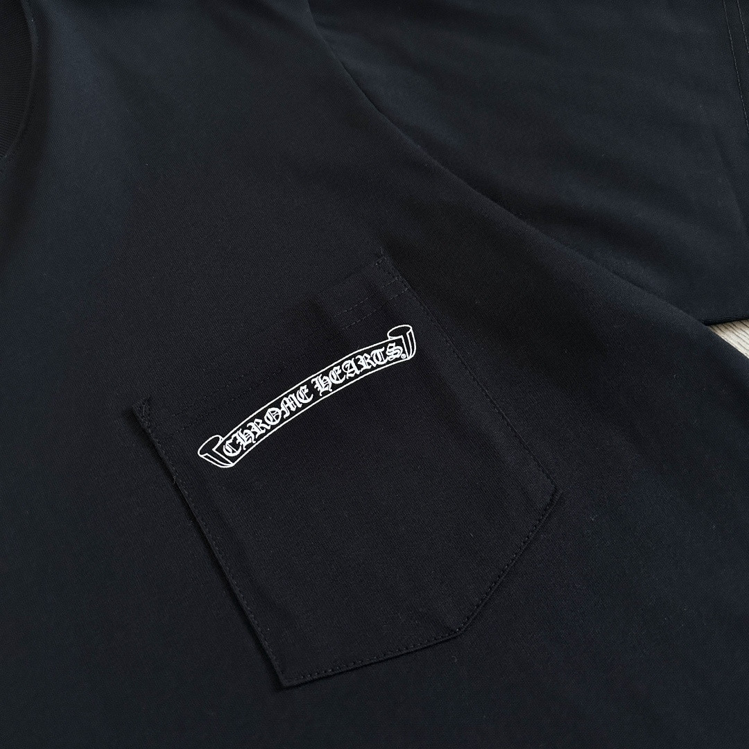 Chrome Hearts CH 克罗心 紫色宝剑匕首满背字母圆领短袖 T恤 白色 黑色 A0  