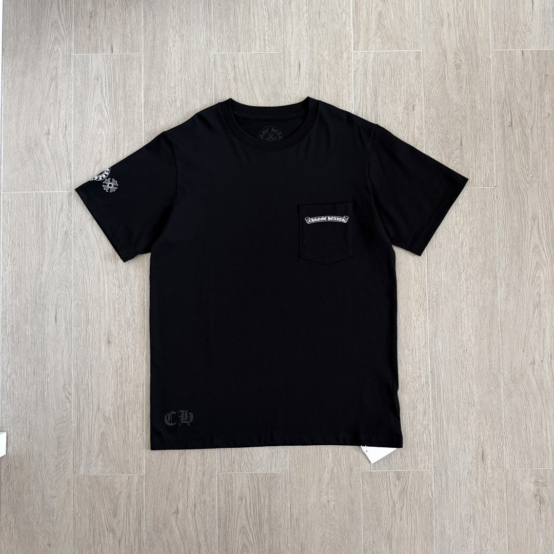 Chrome Hearts CH 克罗心 紫色宝剑匕首满背字母圆领短袖 T恤 白色 黑色 A0  