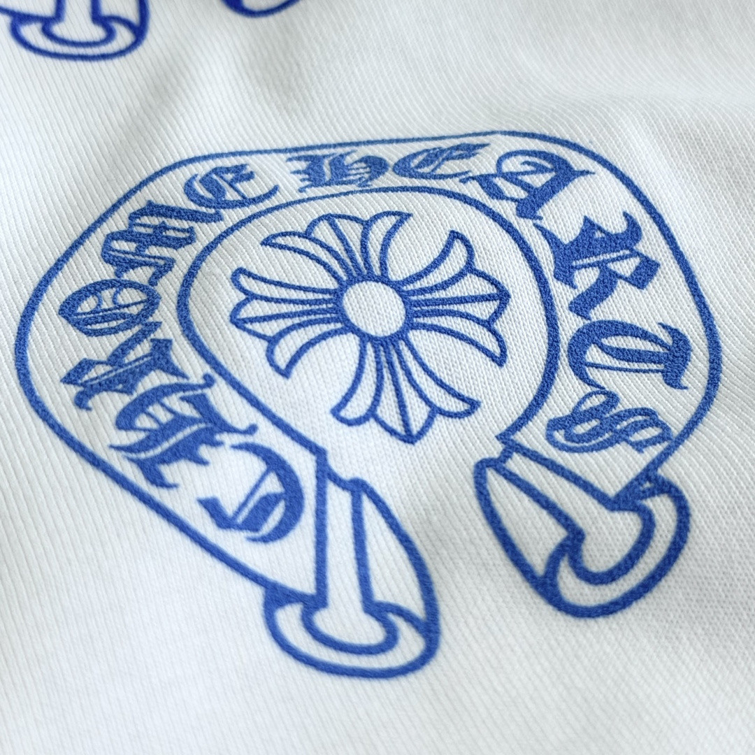 Chrome Hearts CH 克罗心 渐变马蹄logo圆领短袖 T恤 白色 黑色 A0  
