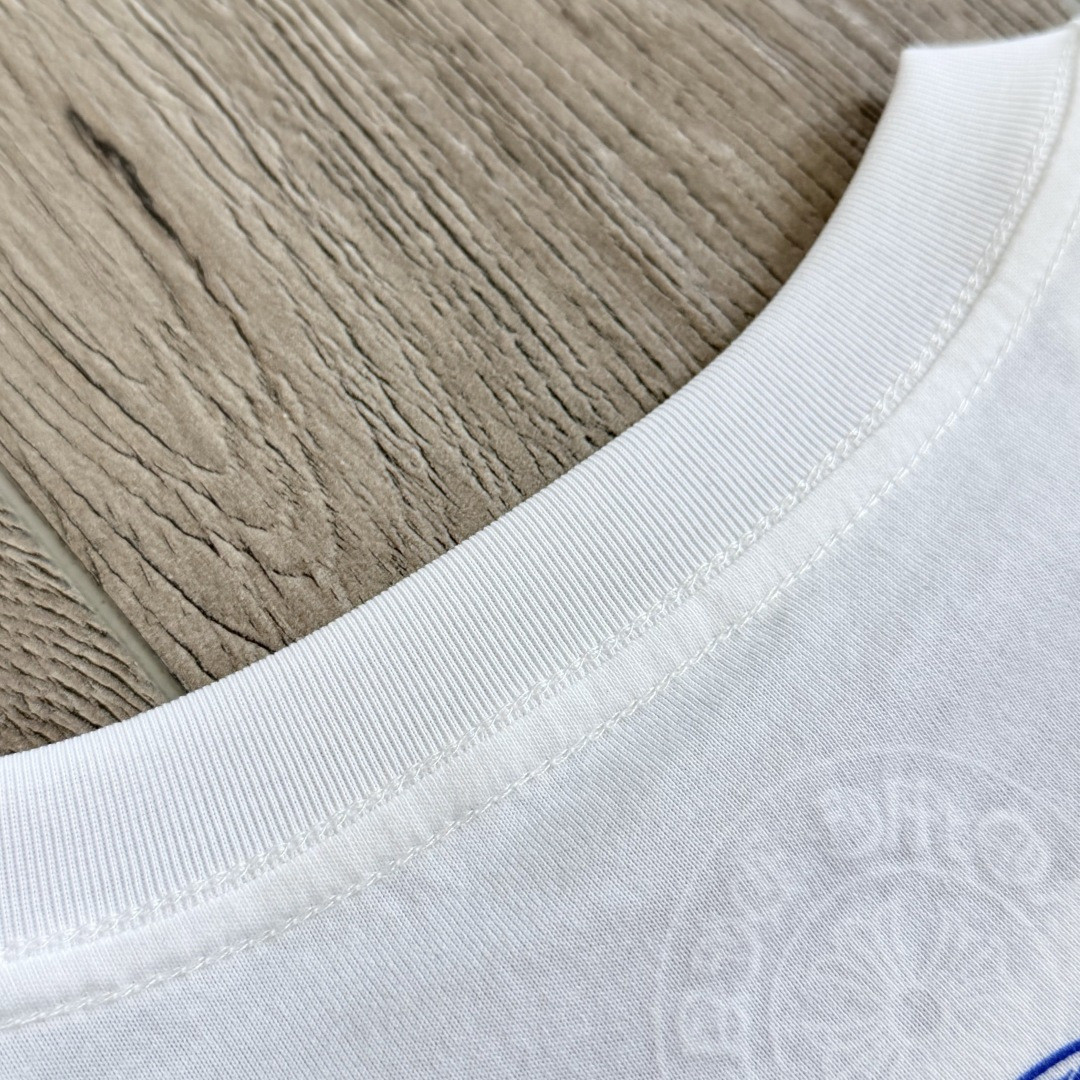 Chrome Hearts CH 克罗心 渐变马蹄logo圆领短袖 T恤 白色 黑色 A0  