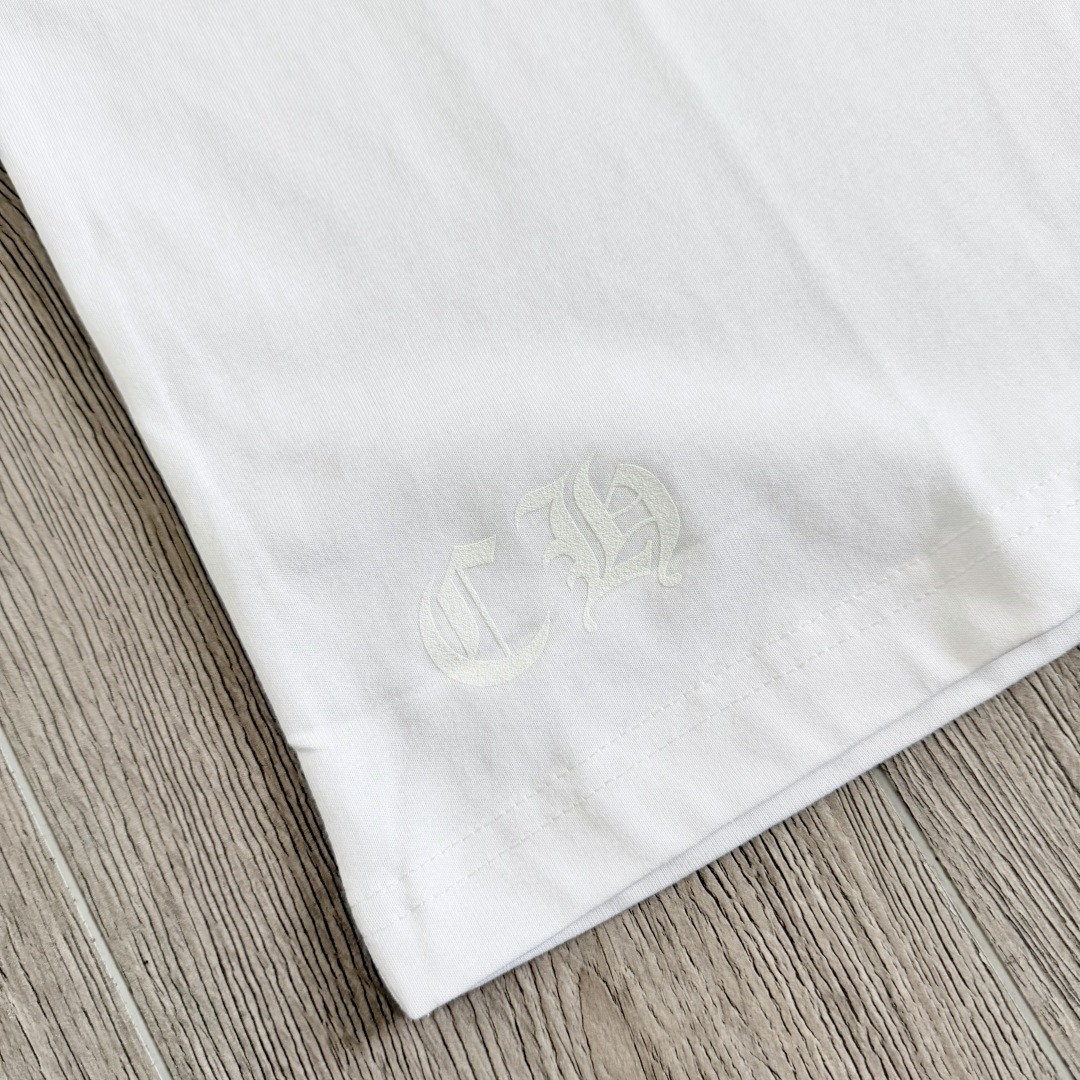 Chrome Hearts CH 克罗心 渐变马蹄logo圆领短袖 T恤 白色 黑色 A0  