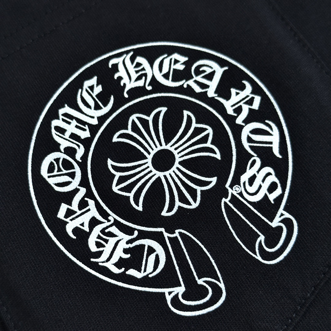 Chrome Hearts CH 克罗心 渐变马蹄logo圆领短袖 T恤 白色 黑色 A0  