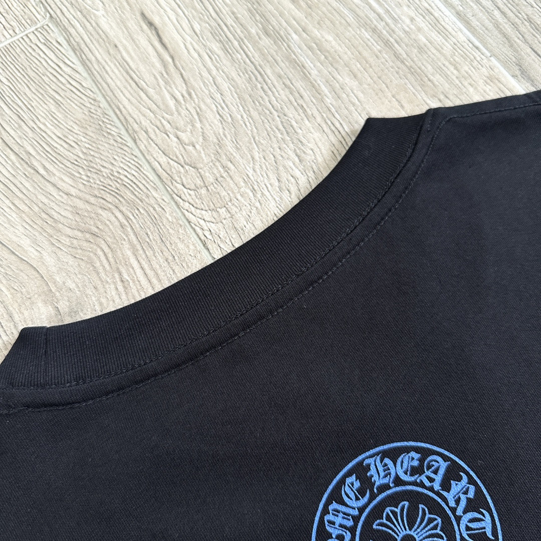 Chrome Hearts CH 克罗心 渐变马蹄logo圆领短袖 T恤 白色 黑色 A0  