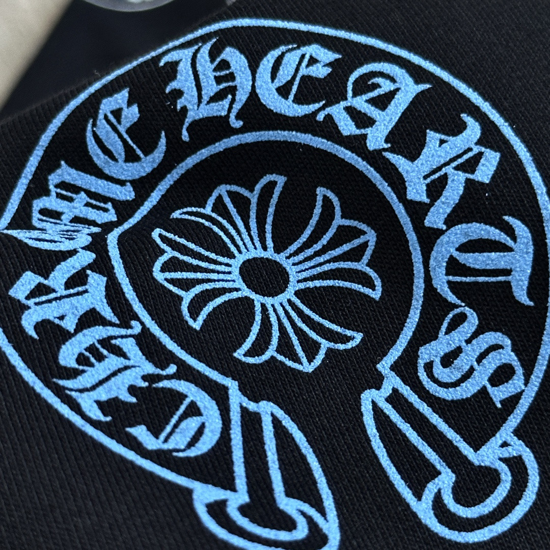 Chrome Hearts CH 克罗心 渐变马蹄logo圆领短袖 T恤 白色 黑色 A0  