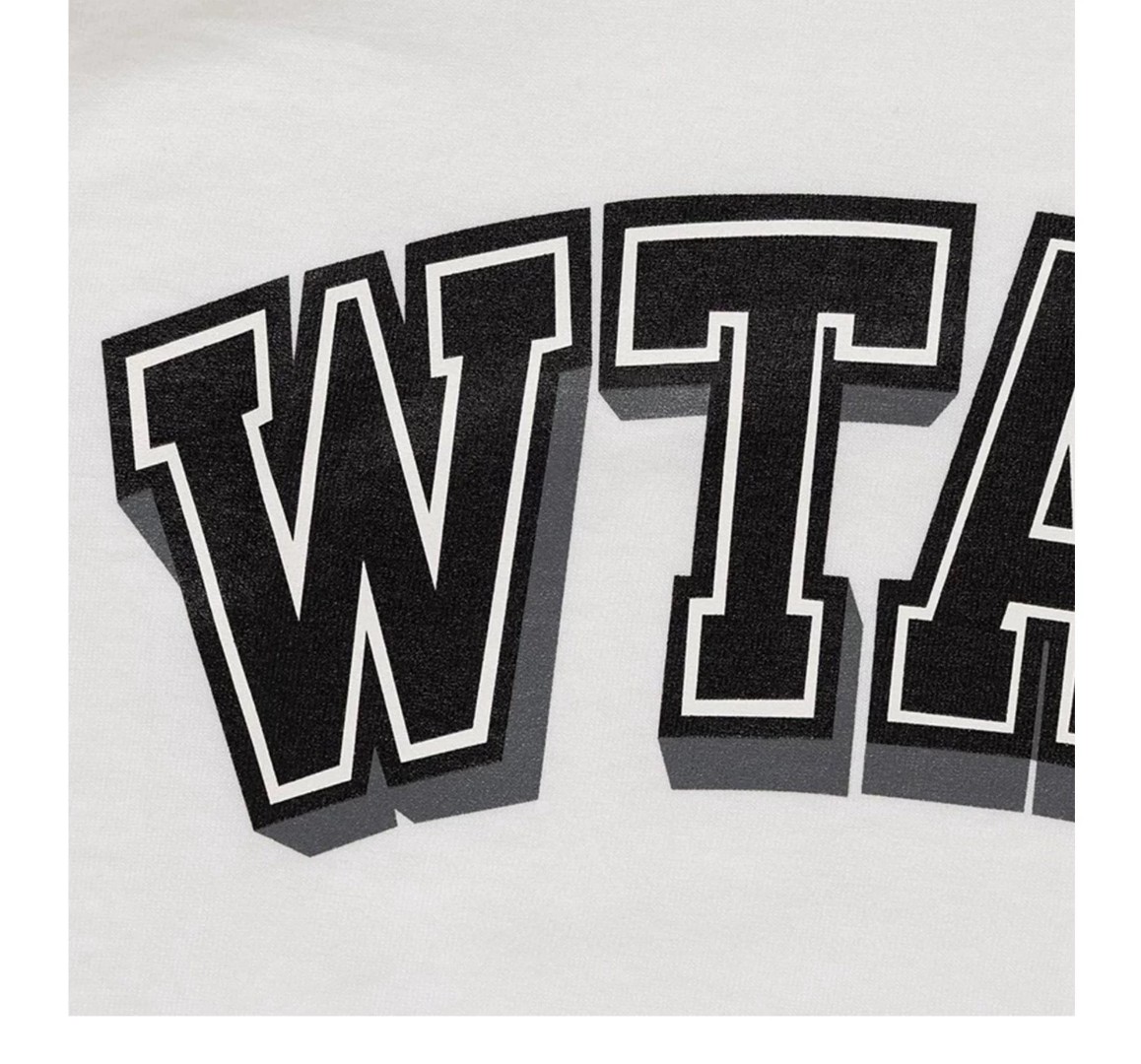WTAPS 字母logo印花圆领短袖 T恤 白色 黑色 A0  