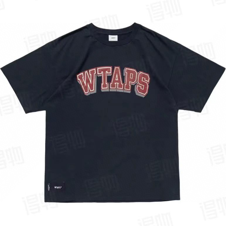 WTAPS 字母logo印花圆领短袖 T恤 白色 黑色 A0  