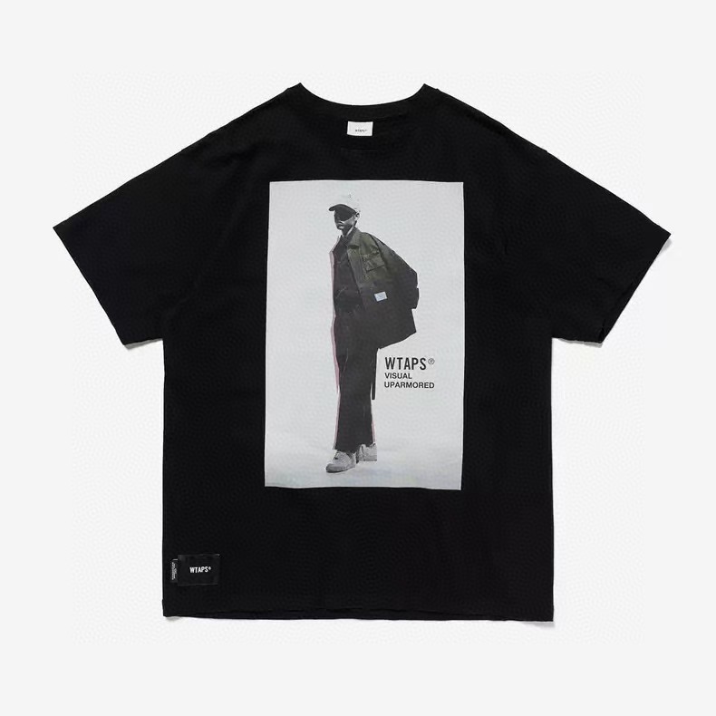 WTAPS 人像印花圆领短袖 T恤 白色 黑色 A0  