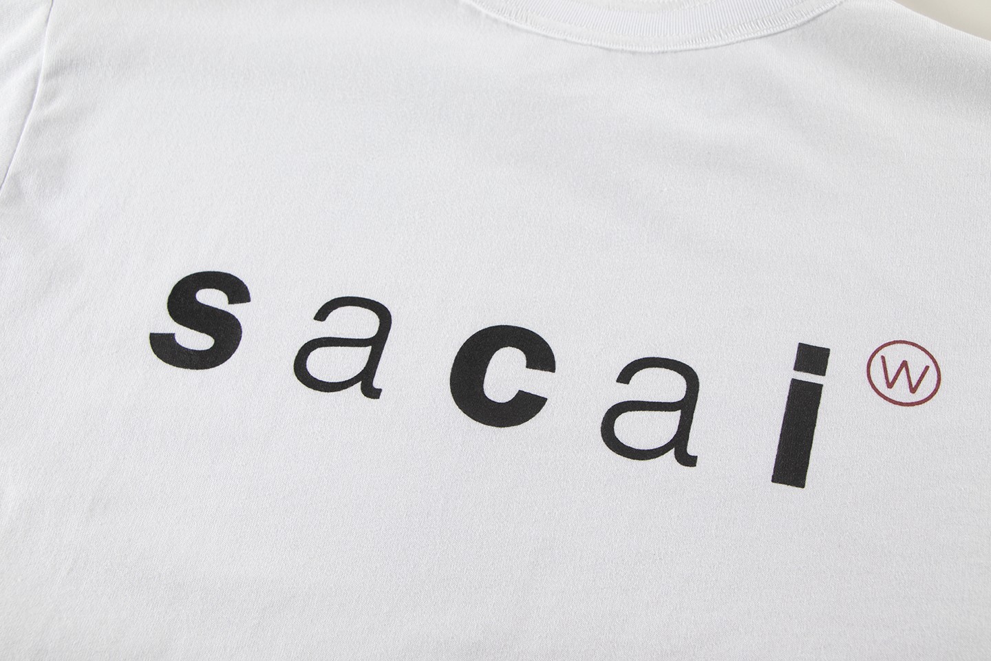 WTAPS Sacai 联名款 无口袋圆领短袖 T恤 白色 黑色 A0  