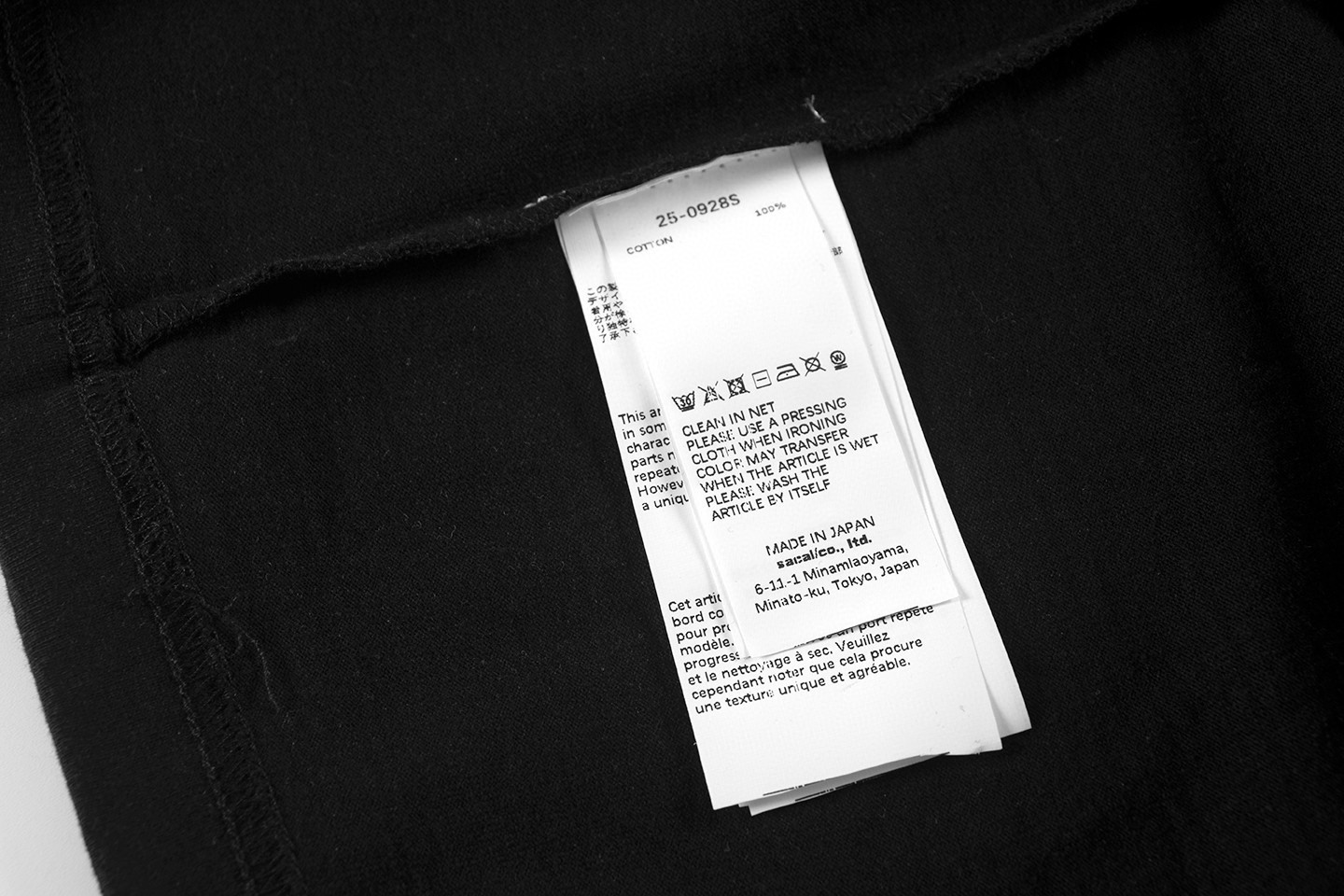 WTAPS Sacai 联名款 口袋圆领短袖 T恤 白色 黑色 A0  