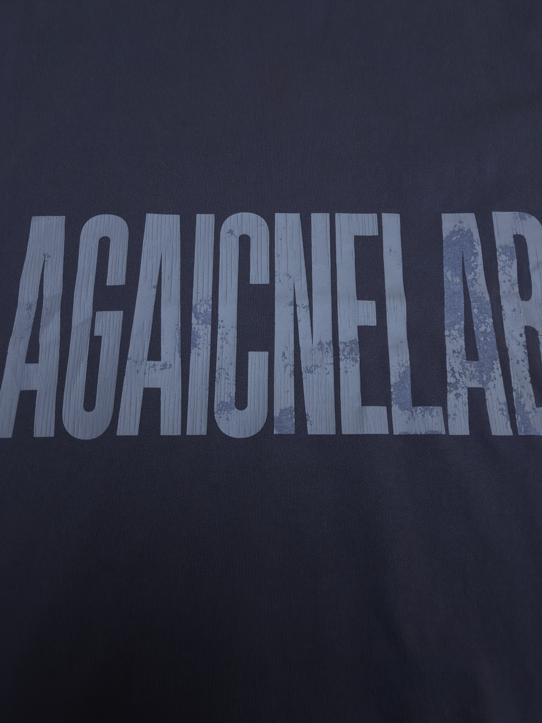 Balenciaga 巴黎世家 裂纹字母印花短袖 T恤 圆领 夏季 黑灰色 A0 764235TUVK81000