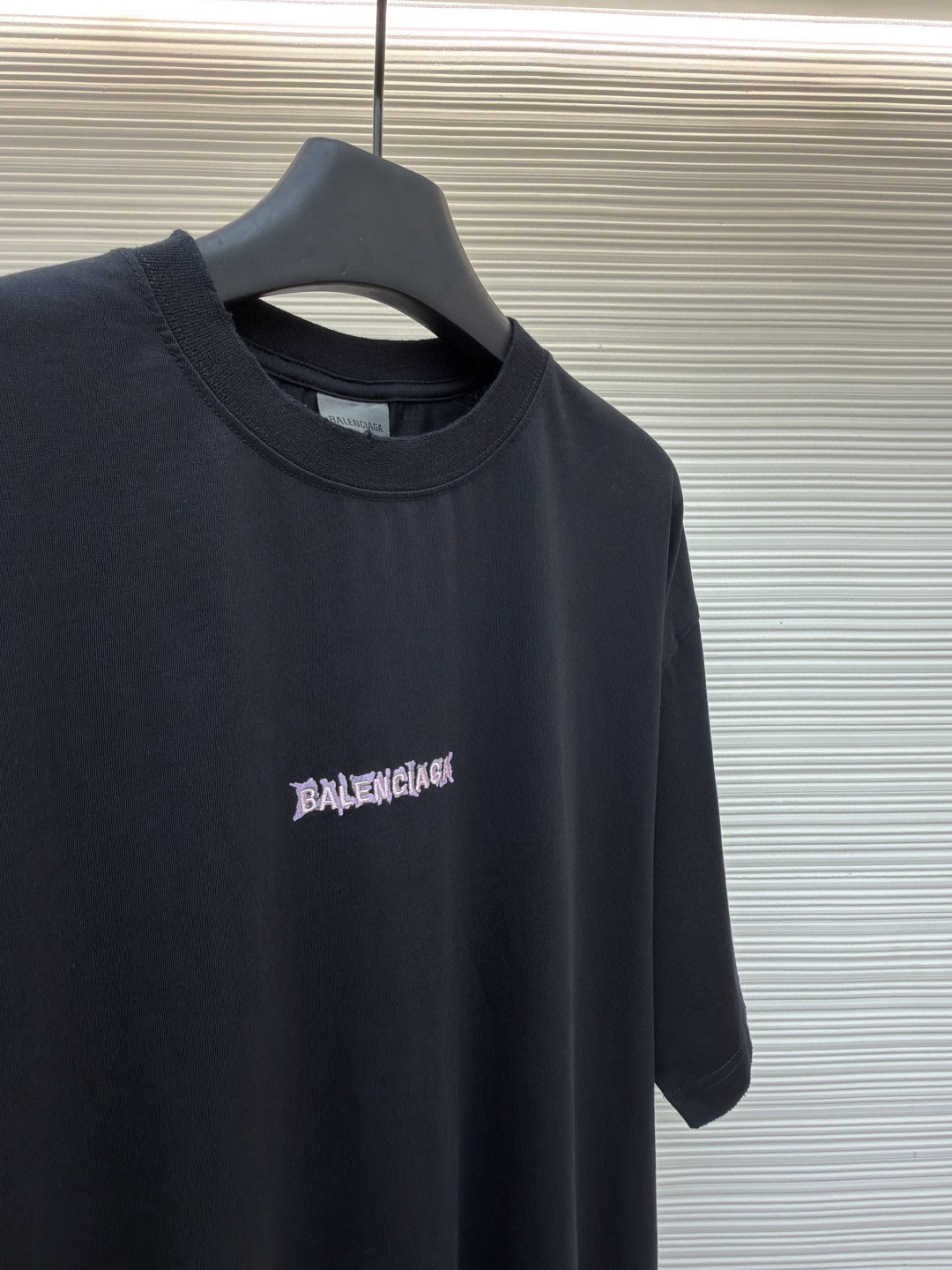 Balenciaga 巴黎世家 粉色印绣短袖 T恤 圆领 夏季 黑色 A0 764235TUVK81000