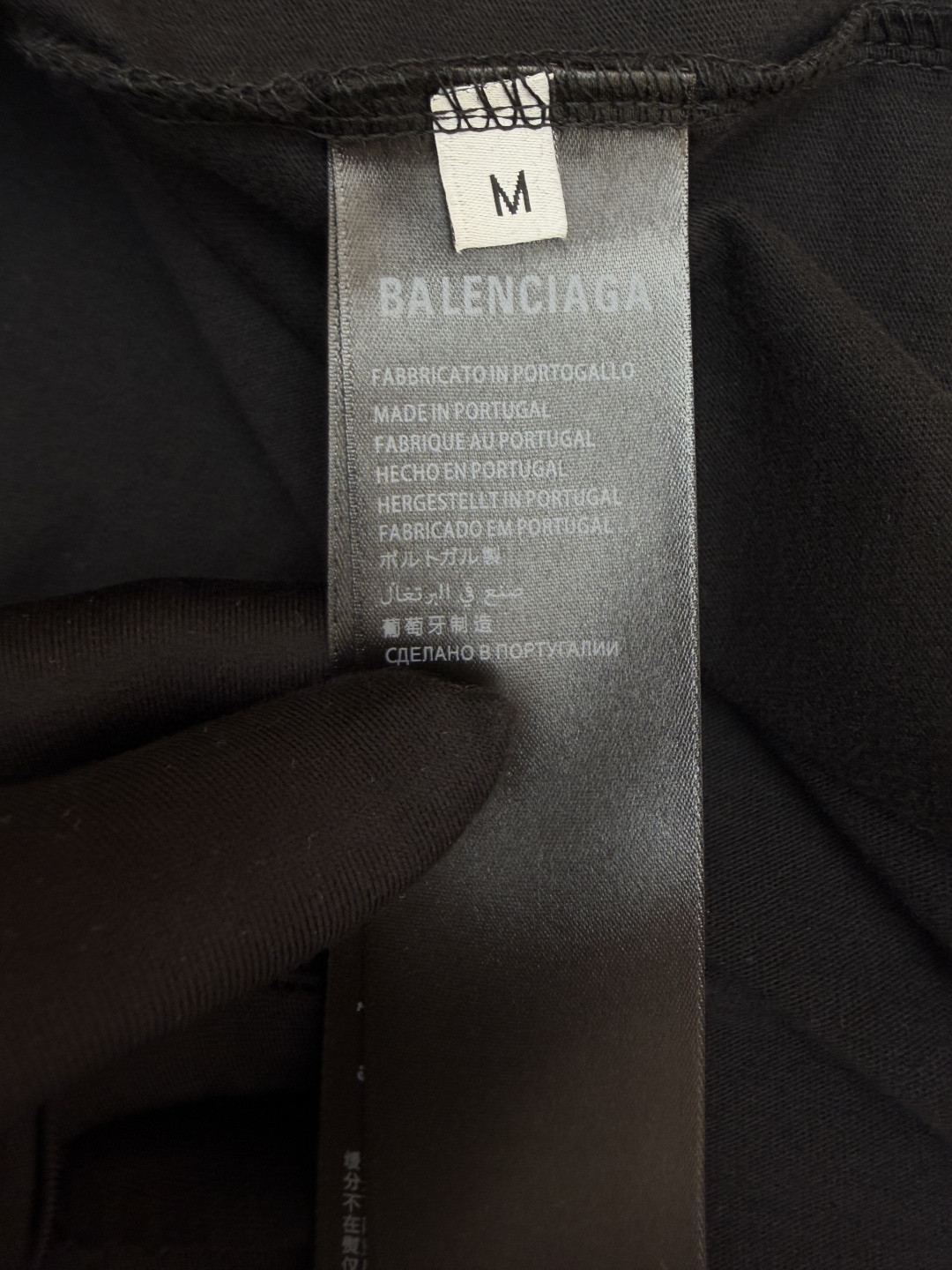 Balenciaga 巴黎世家 液化印绣短袖 T恤 圆领 夏季 黑色 A0 850345TUVJ81000