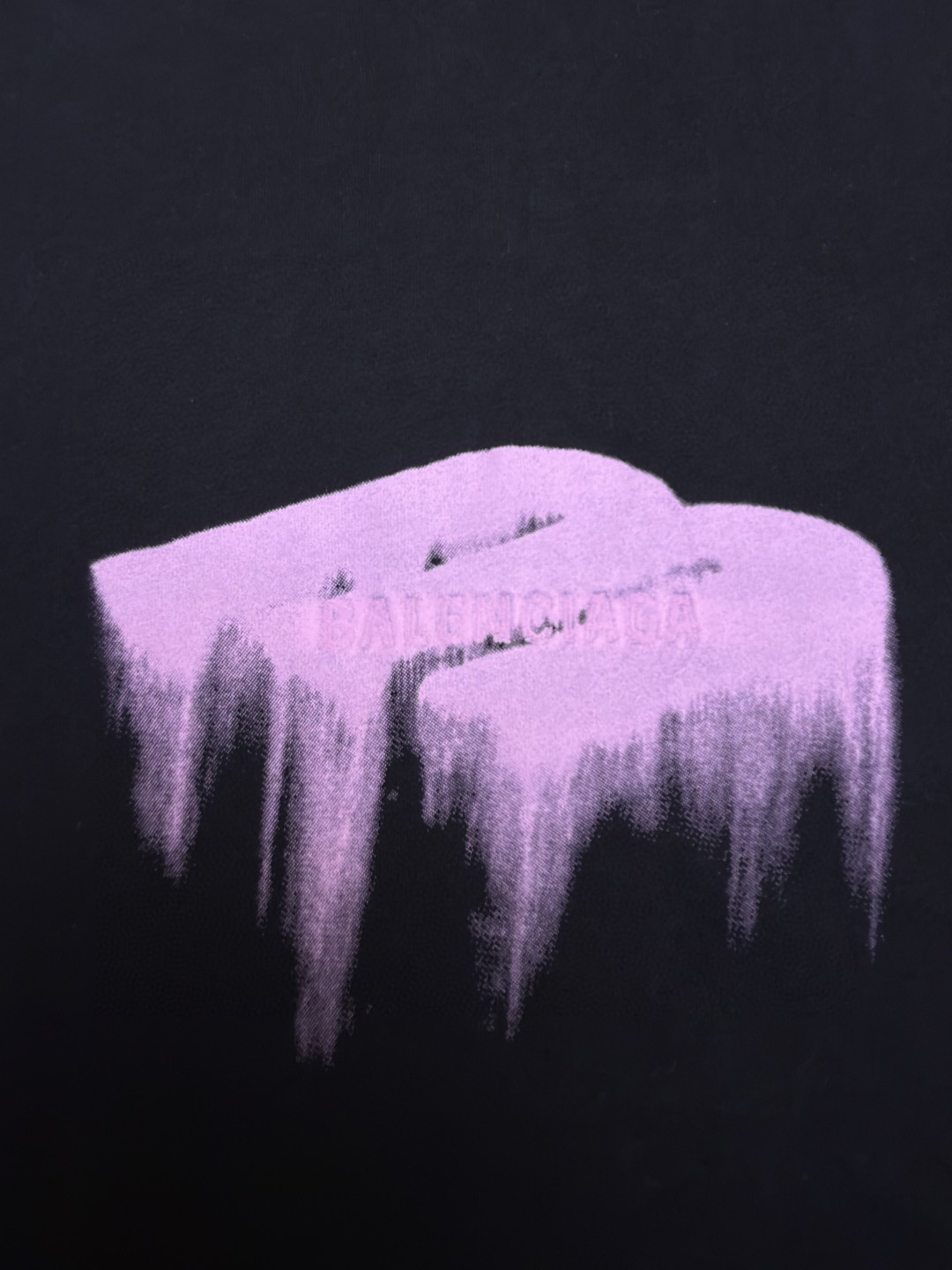 Balenciaga 巴黎世家 液化印绣短袖 T恤 圆领 夏季 黑色 A0 850345TUVJ81000