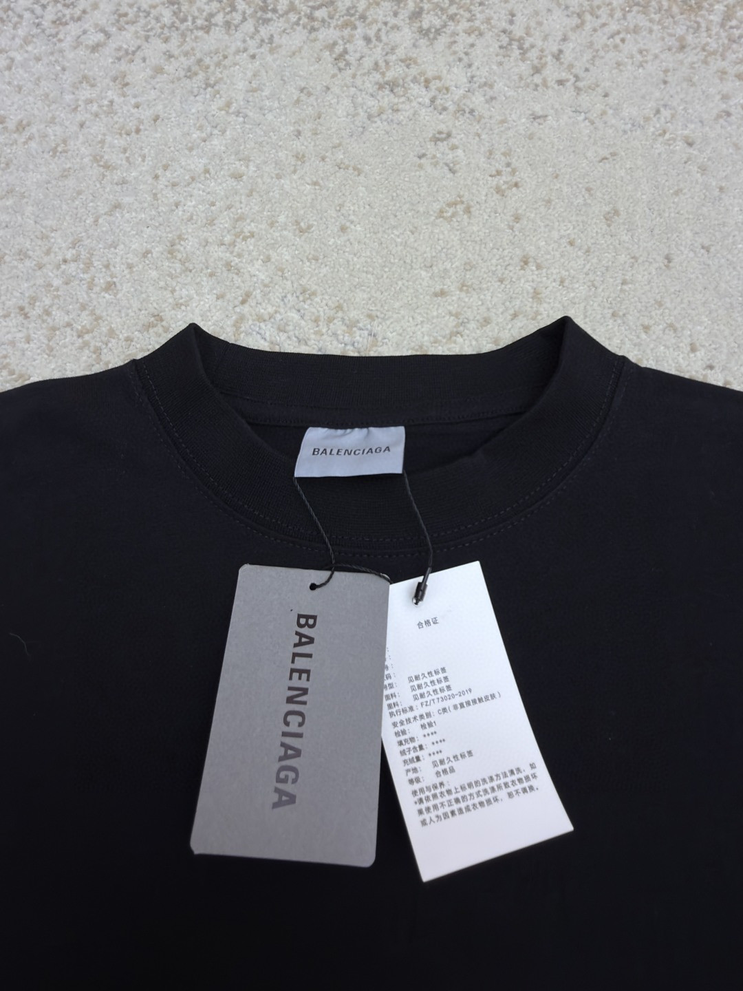 Balenciaga 巴黎世家 液化印绣短袖 T恤 圆领 夏季 黑色 A0 850345TUVJ81000