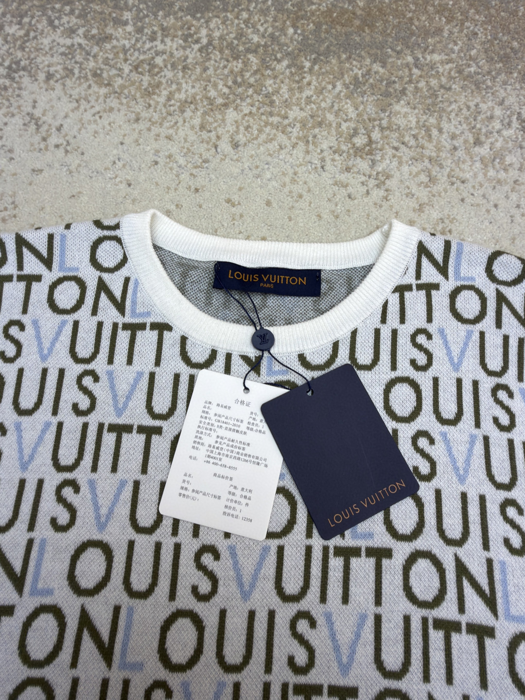 LOUIS VUITTON 路易威登 LV 满印字母毛织短袖 T恤 B0 HUN82WBIUMU1