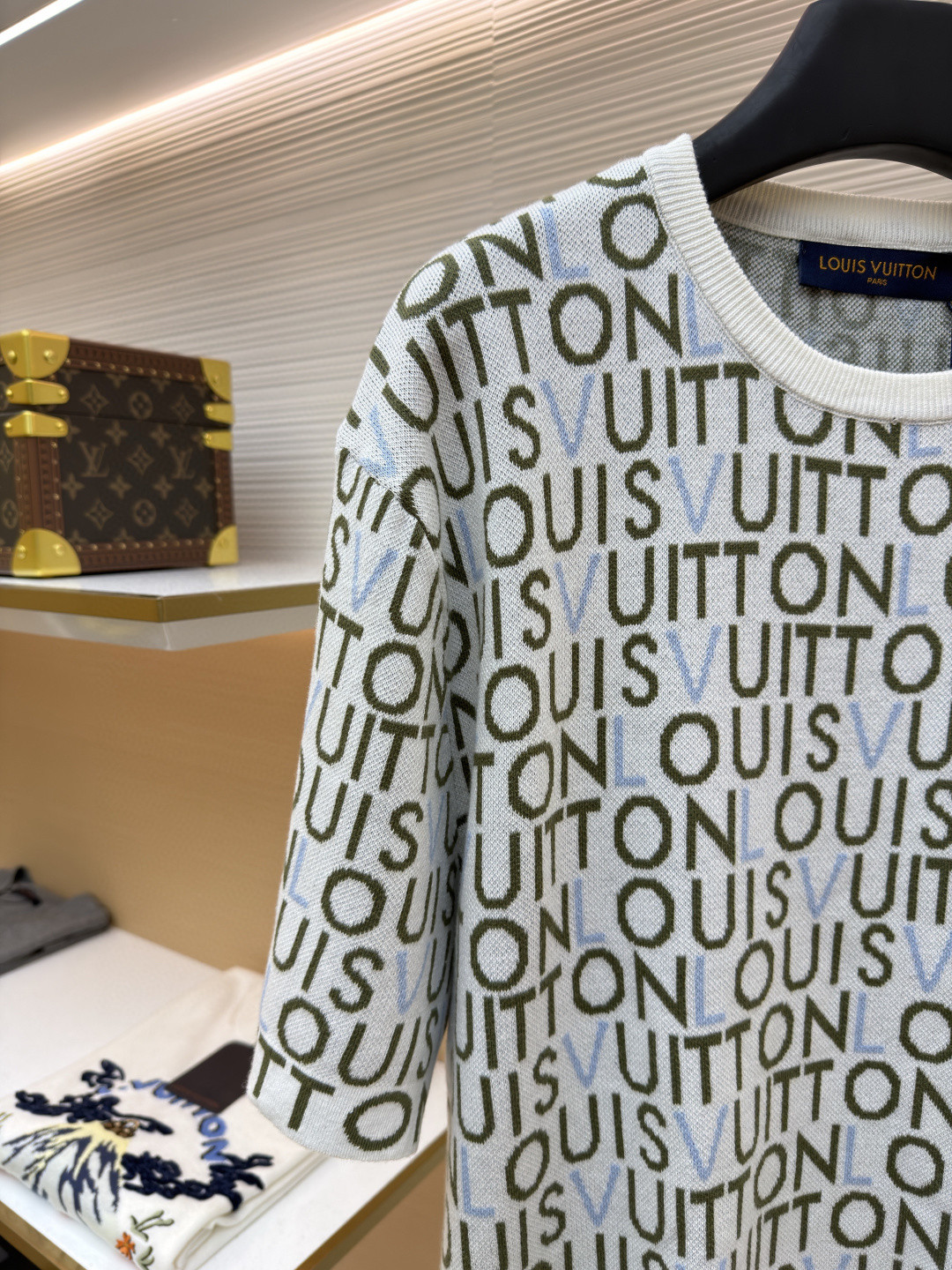 LOUIS VUITTON 路易威登 LV 满印字母毛织短袖 T恤 B0 HUN82WBIUMU1
