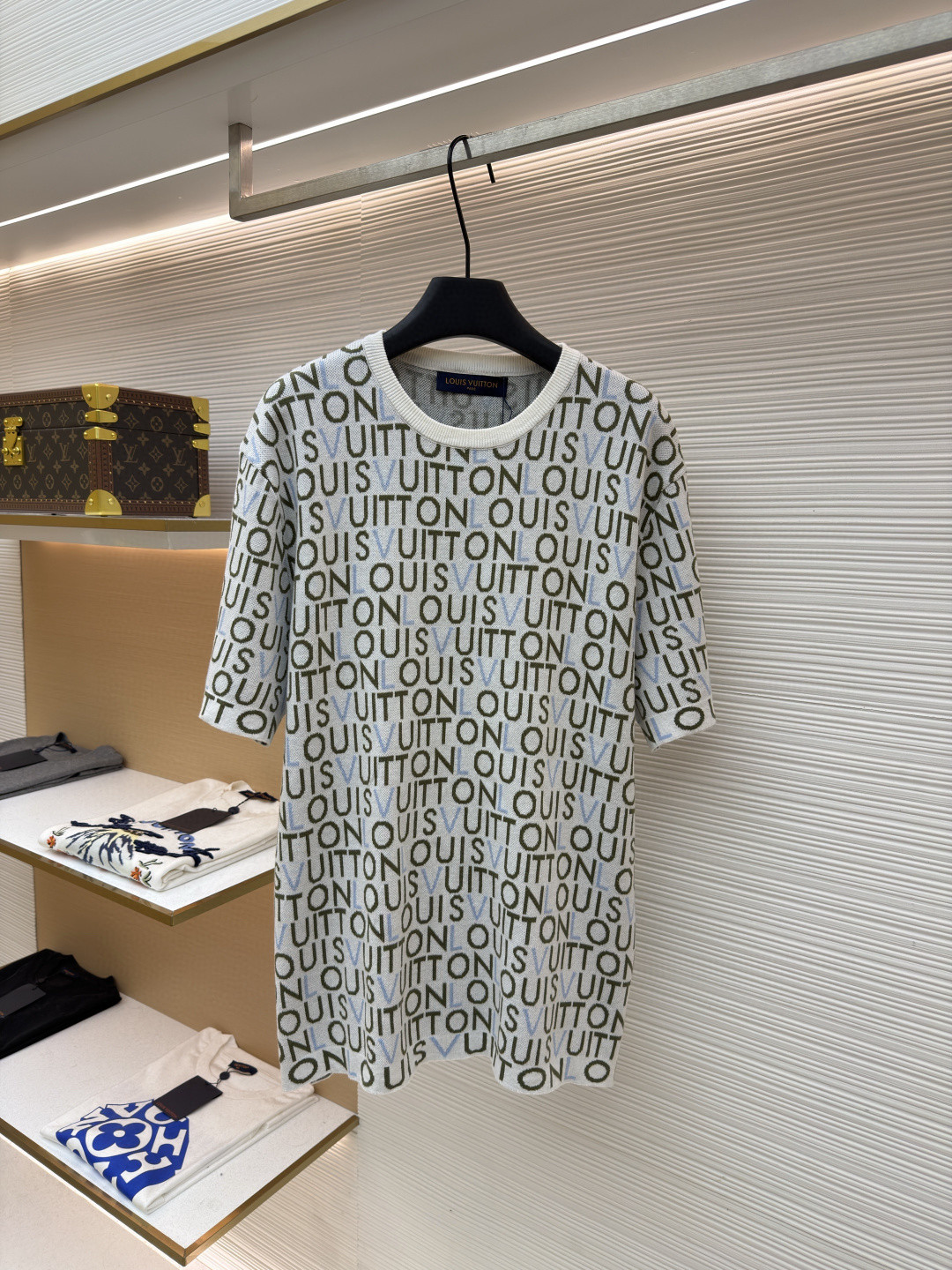LOUIS VUITTON 路易威登 LV 满印字母毛织短袖 T恤 B0 HUN82WBIUMU1