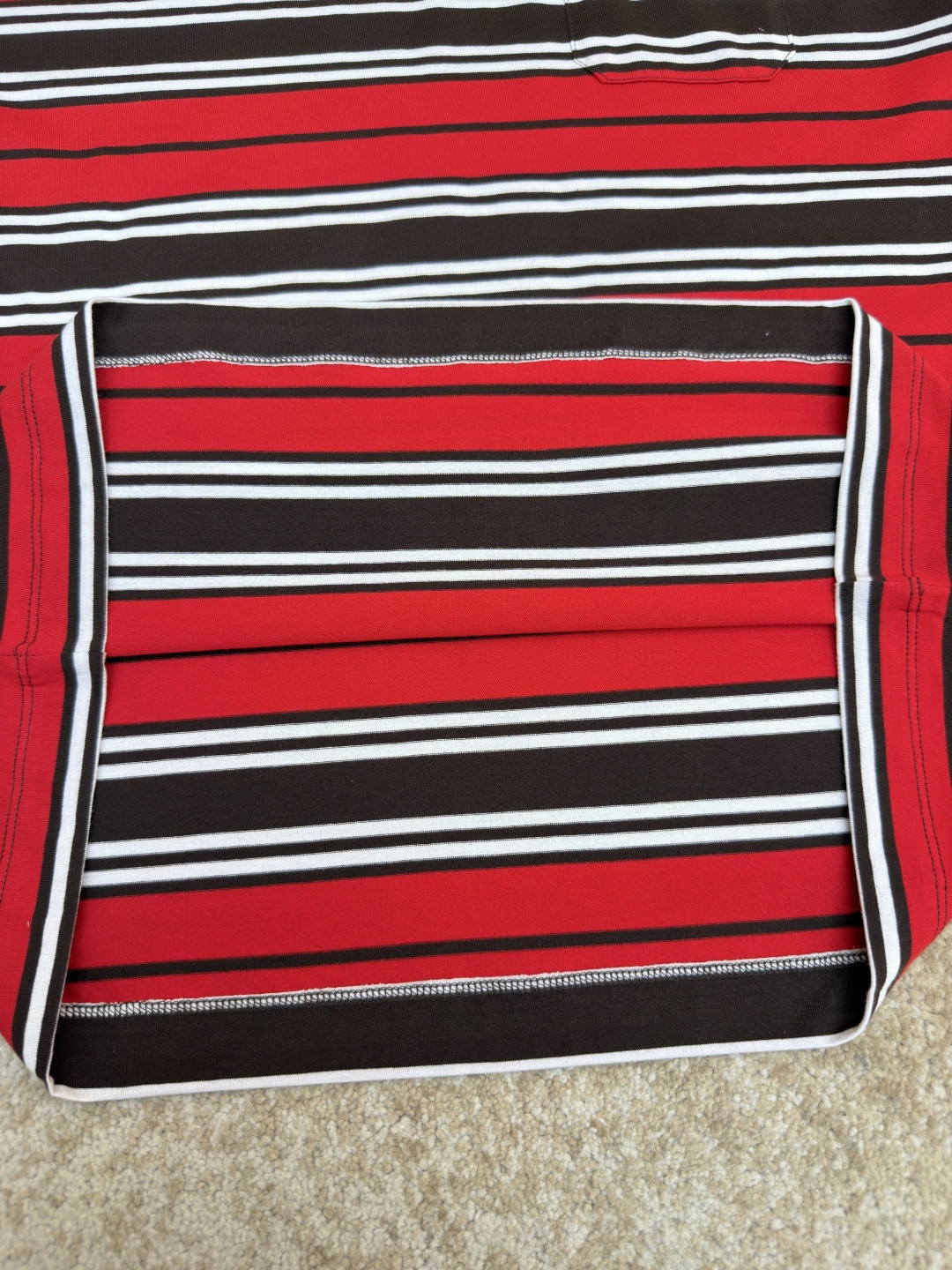 PRADA 普拉达 撞色条纹圆领短袖 T恤 夏季 红色 A0 39610-16XT-F0791-S-OOO