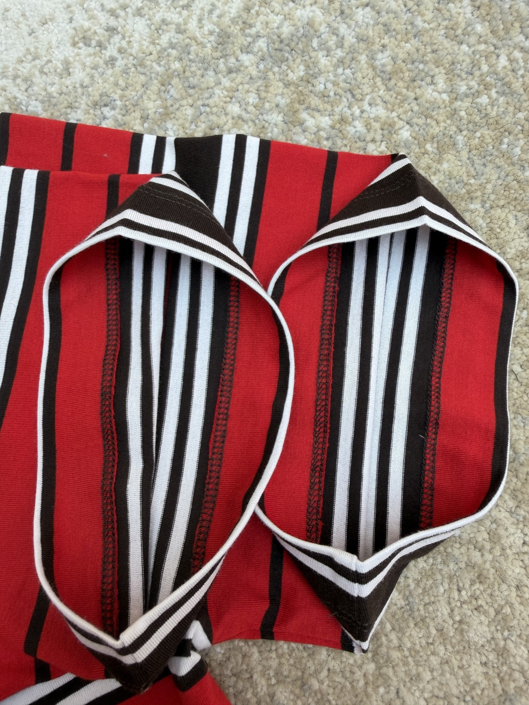 PRADA 普拉达 撞色条纹圆领短袖 T恤 夏季 红色 A0 39610-16XT-F0791-S-OOO