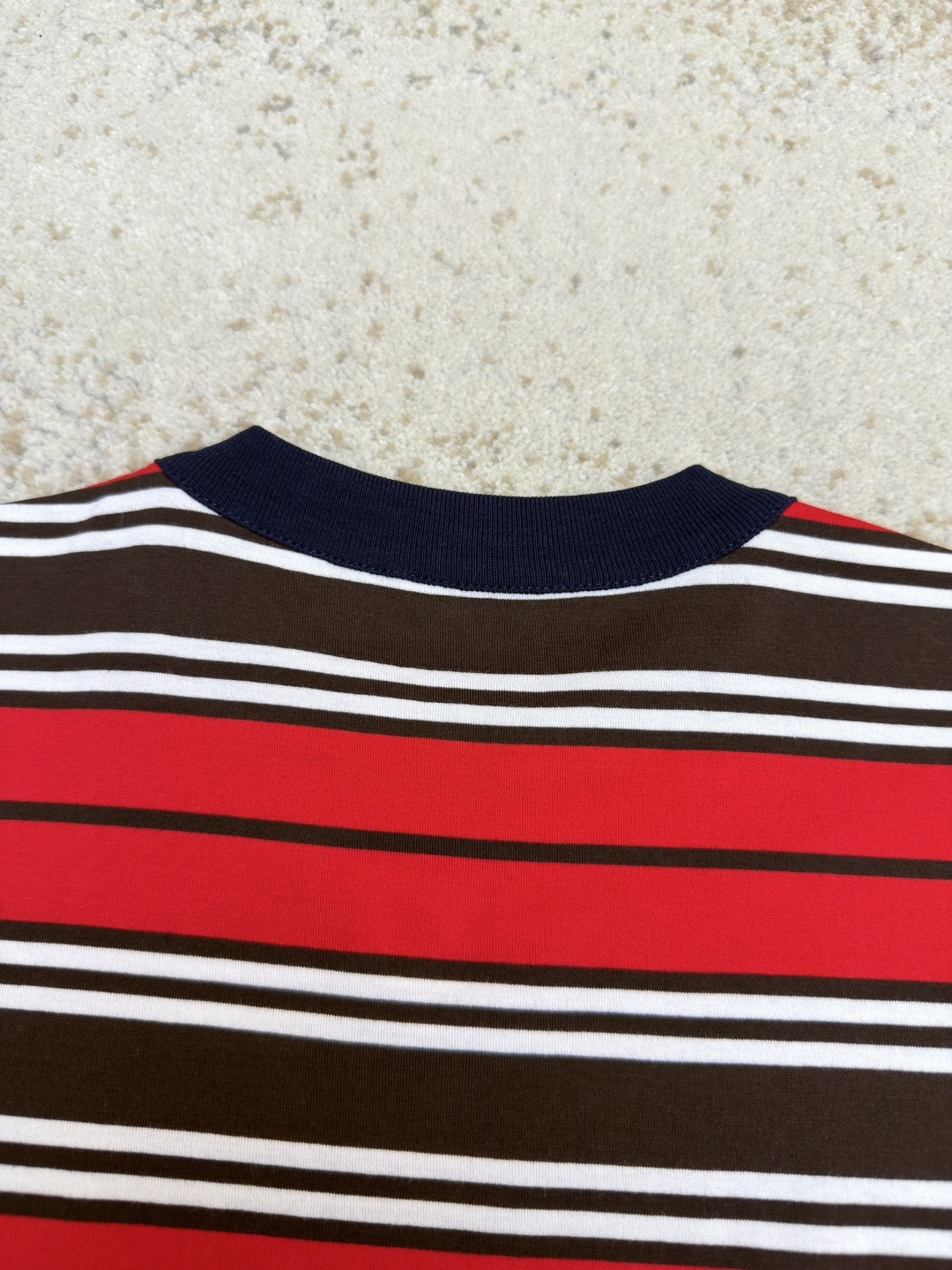 PRADA 普拉达 撞色条纹圆领短袖 T恤 夏季 红色 A0 39610-16XT-F0791-S-OOO