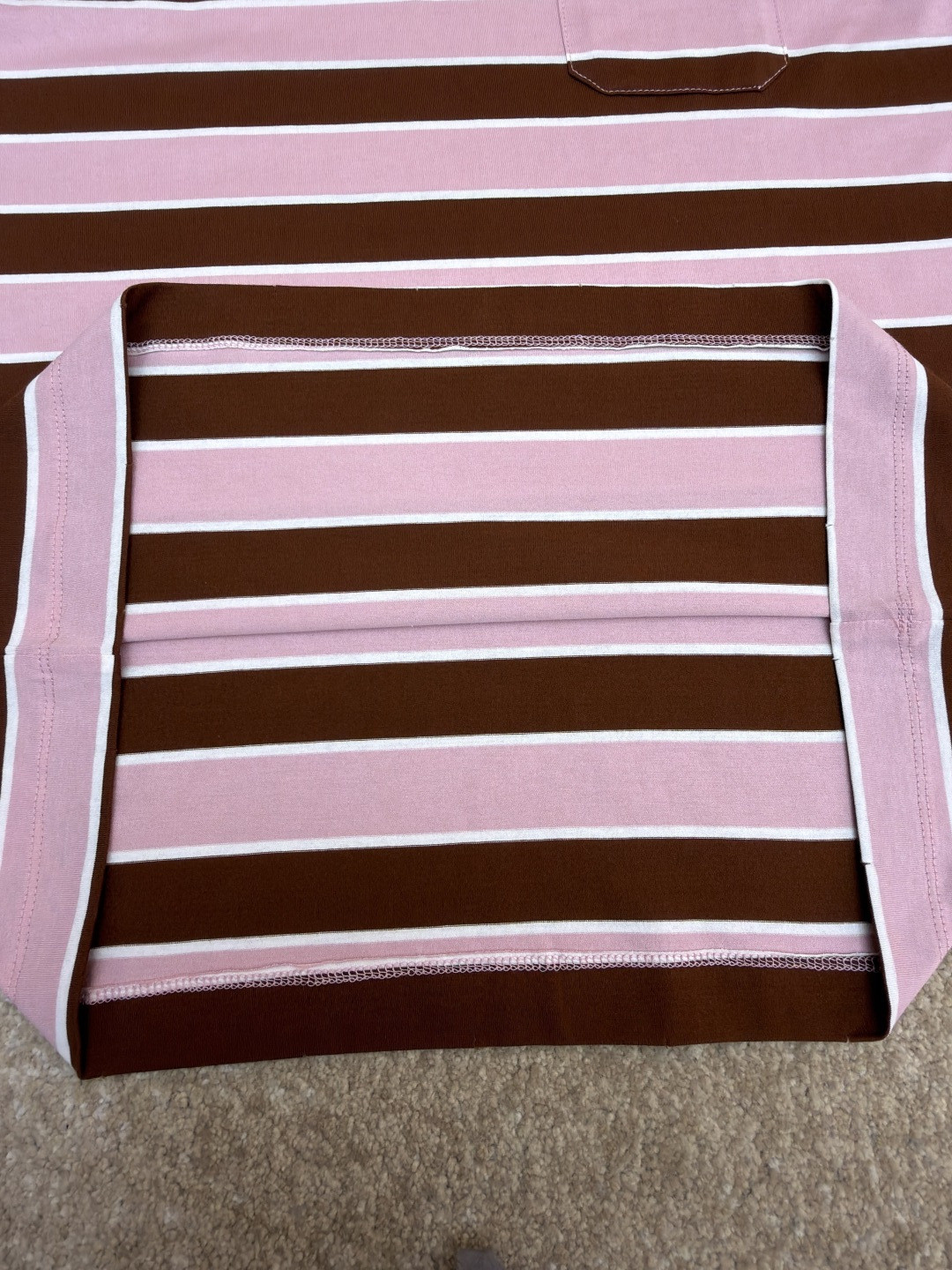 PRADA 普拉达 撞色条纹圆领短袖 T恤 夏季 粉色 A0 39610-OOO1-89PF0-5AB