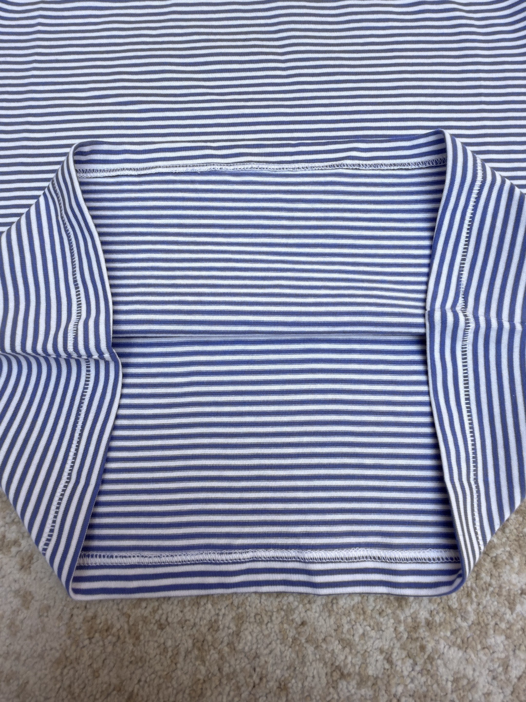 PRADA 普拉达 撞色条纹棉质背心 短袖 T恤 女款 夏季 蓝色 A0 39659-186H-F0X36-S-OOO