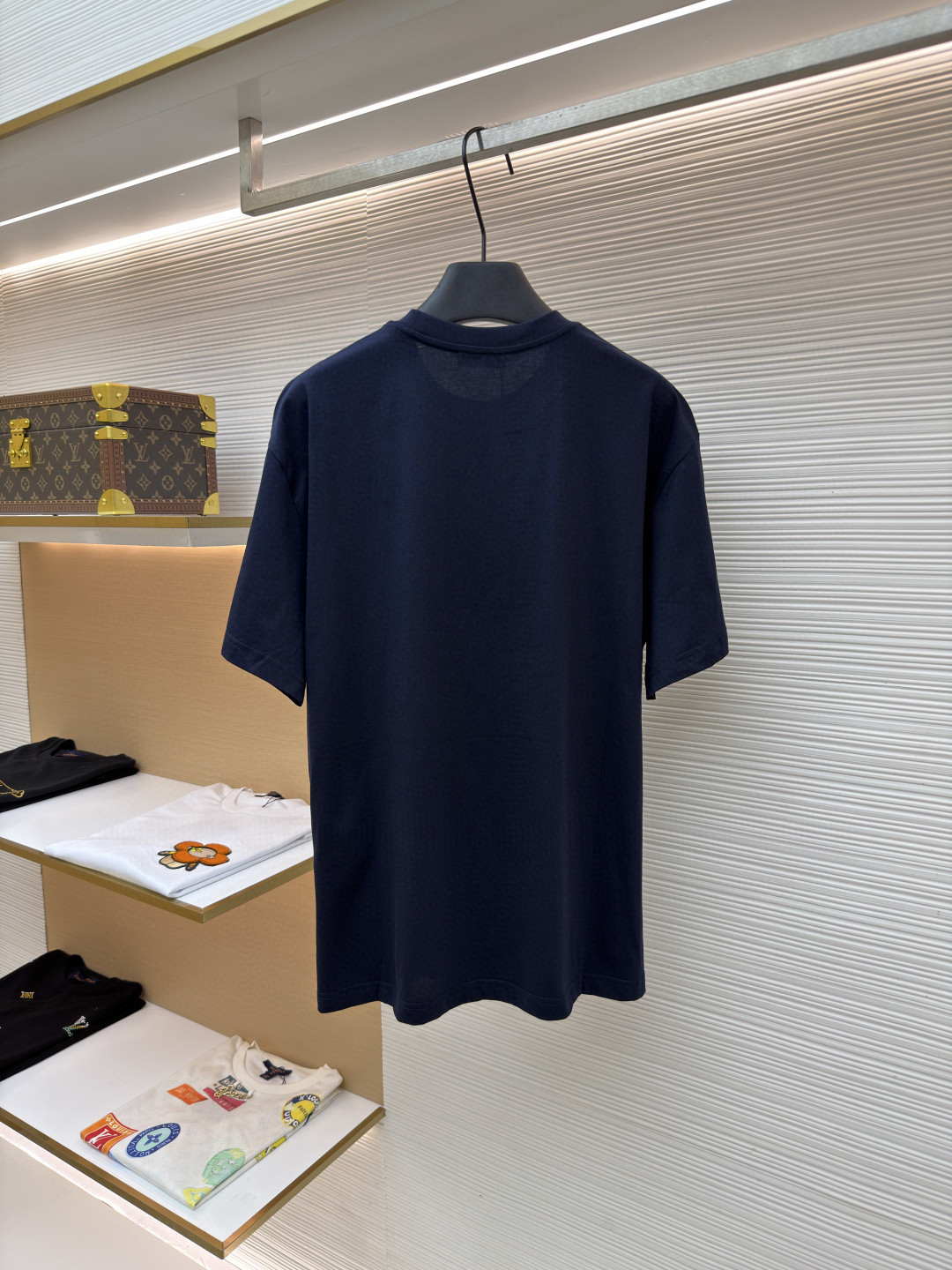 PRADA 普拉达 校徽绣花圆领短袖 T恤 白色 蓝色 黑色 A0