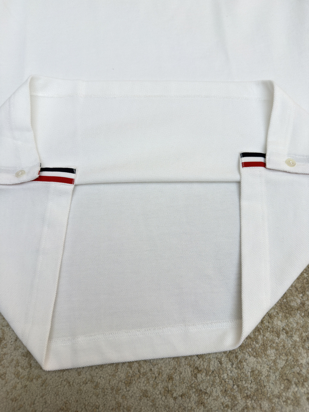 THOM BROWNE 珠地棉针织圆领短袖 T恤 黑色 藏蓝色 灰色 白色 A5 