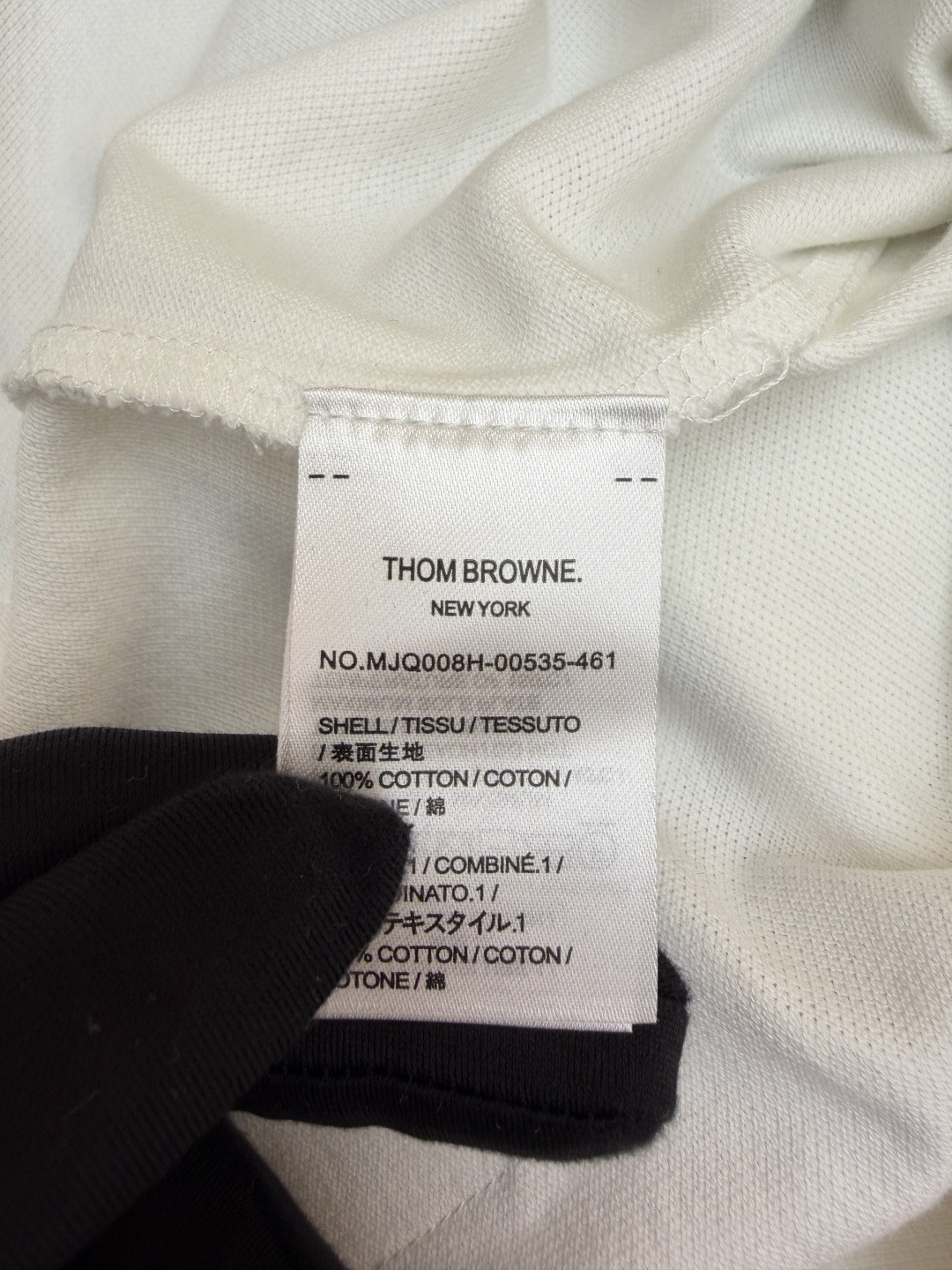 THOM BROWNE 珠地棉针织Polo衫 短袖 T恤 黑色 藏蓝色 灰色 白色 A5 