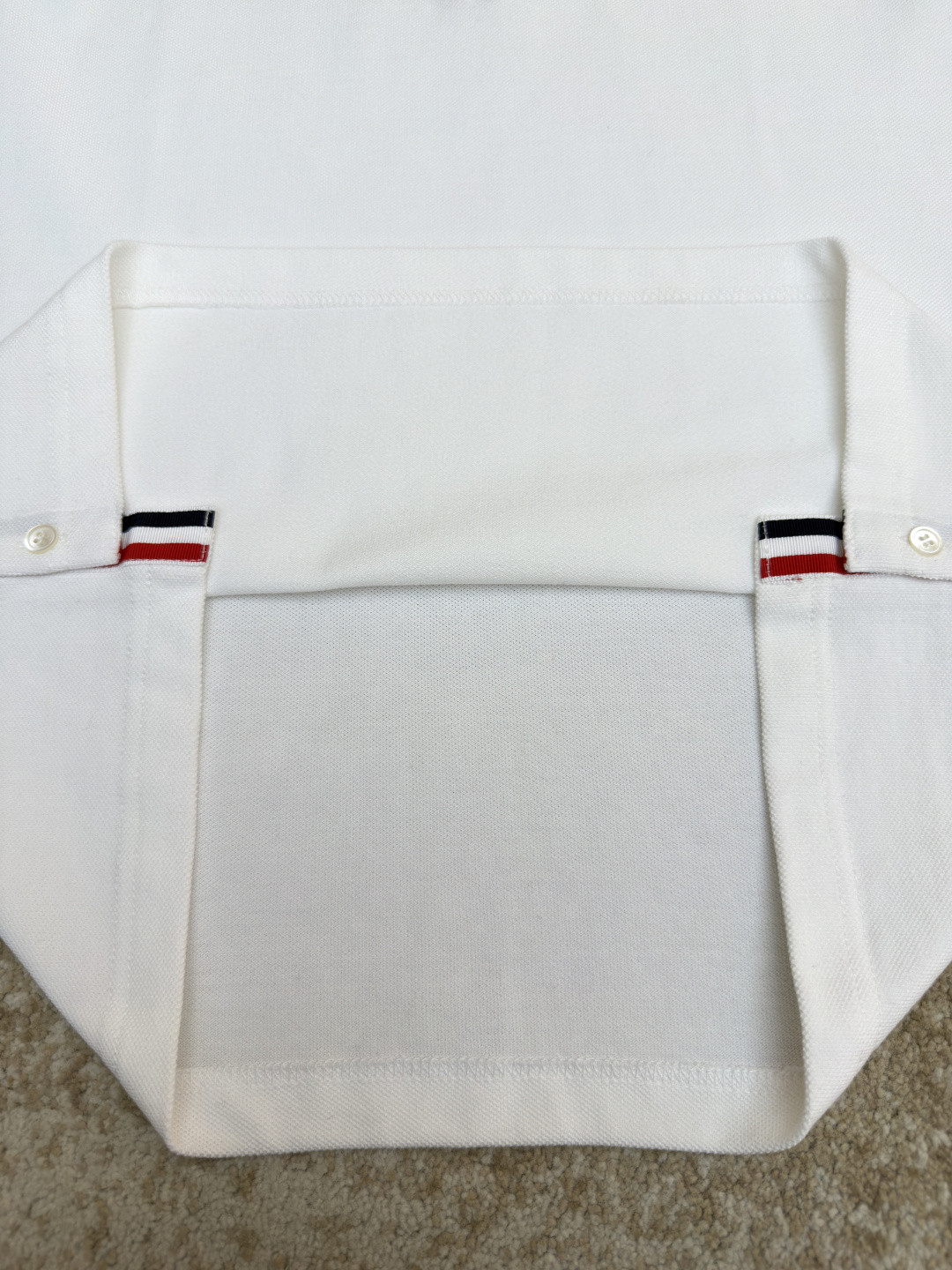 THOM BROWNE 珠地棉针织Polo衫 短袖 T恤 黑色 藏蓝色 灰色 白色 A5 