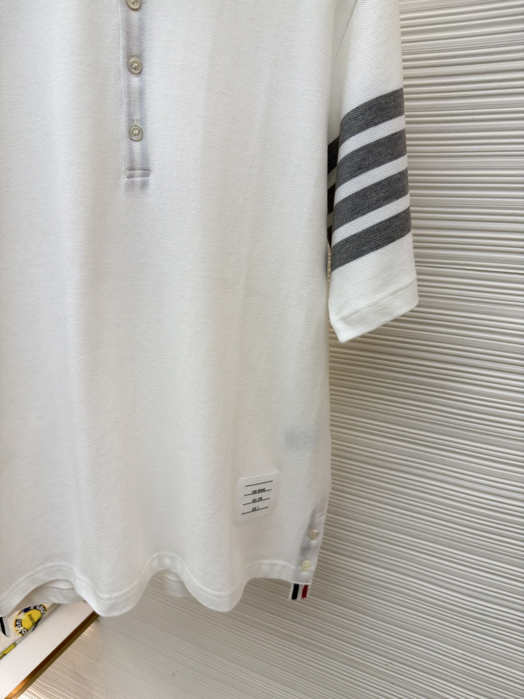 THOM BROWNE 珠地棉针织Polo衫 短袖 T恤 黑色 藏蓝色 灰色 白色 A5 