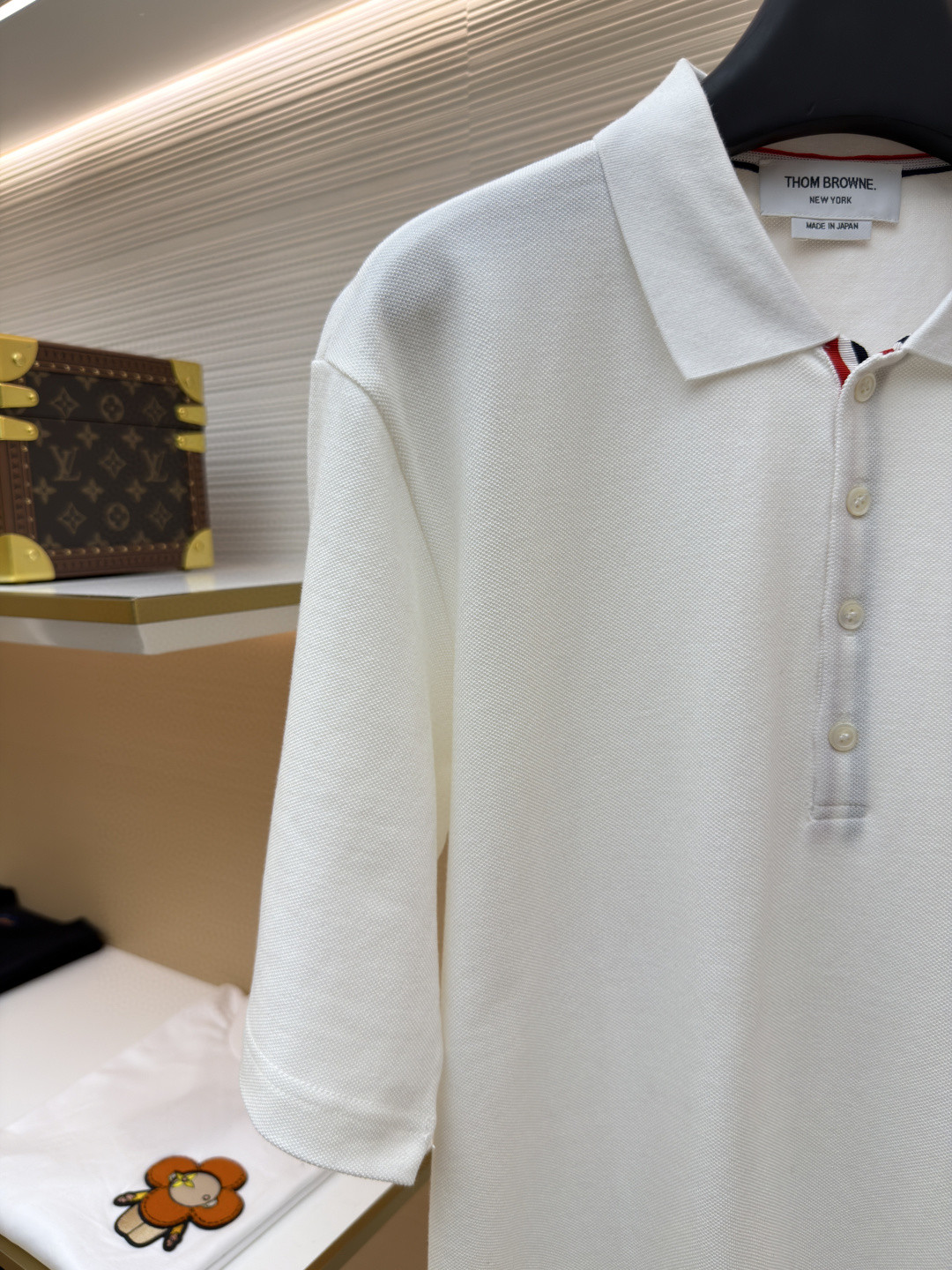 THOM BROWNE 珠地棉针织Polo衫 短袖 T恤 黑色 藏蓝色 灰色 白色 A5 