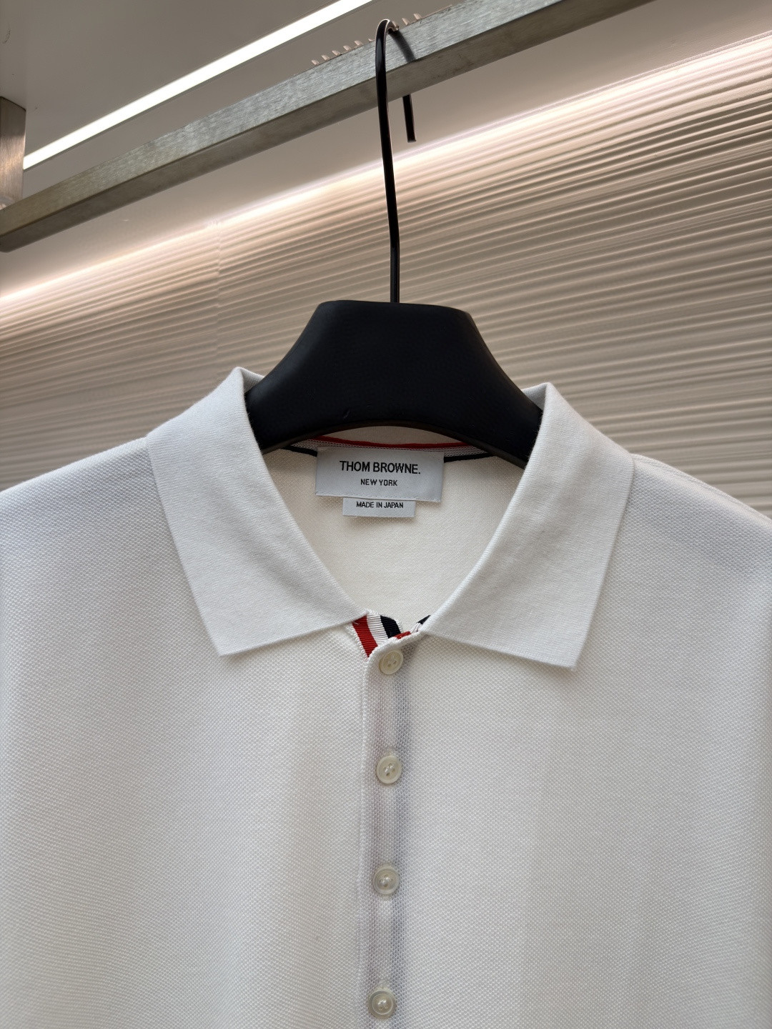 THOM BROWNE 珠地棉针织Polo衫 短袖 T恤 黑色 藏蓝色 灰色 白色 A5 