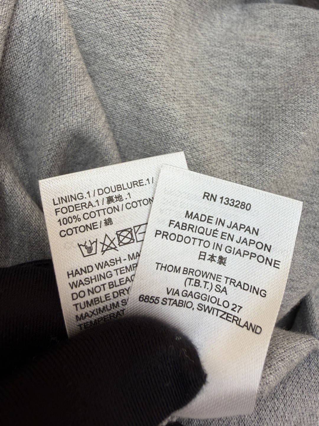 THOM BROWNE 珠地棉针织Polo衫 短袖 T恤 黑色 藏蓝色 灰色 白色 A5 