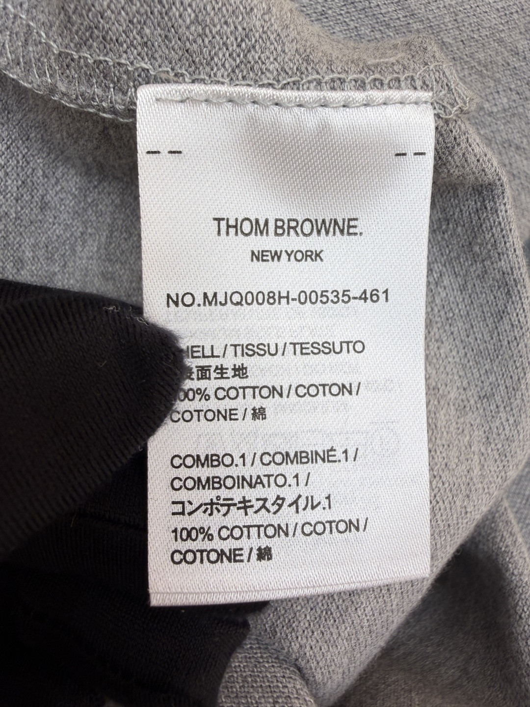 THOM BROWNE 珠地棉针织Polo衫 短袖 T恤 黑色 藏蓝色 灰色 白色 A5 