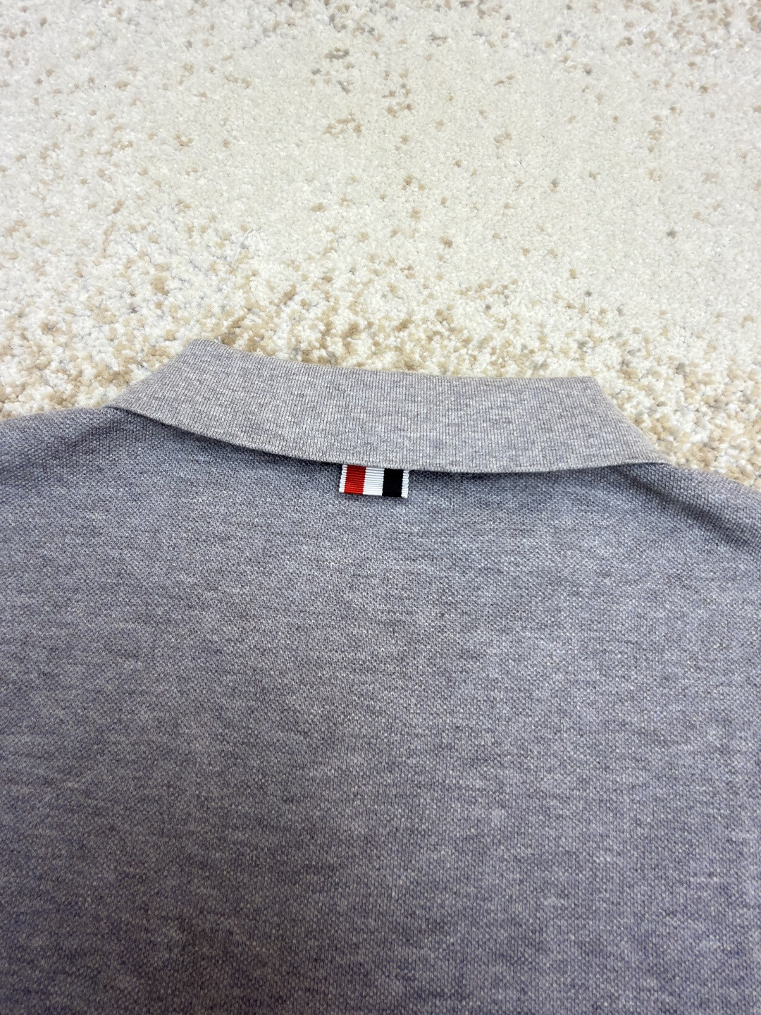 THOM BROWNE 珠地棉针织Polo衫 短袖 T恤 黑色 藏蓝色 灰色 白色 A5 