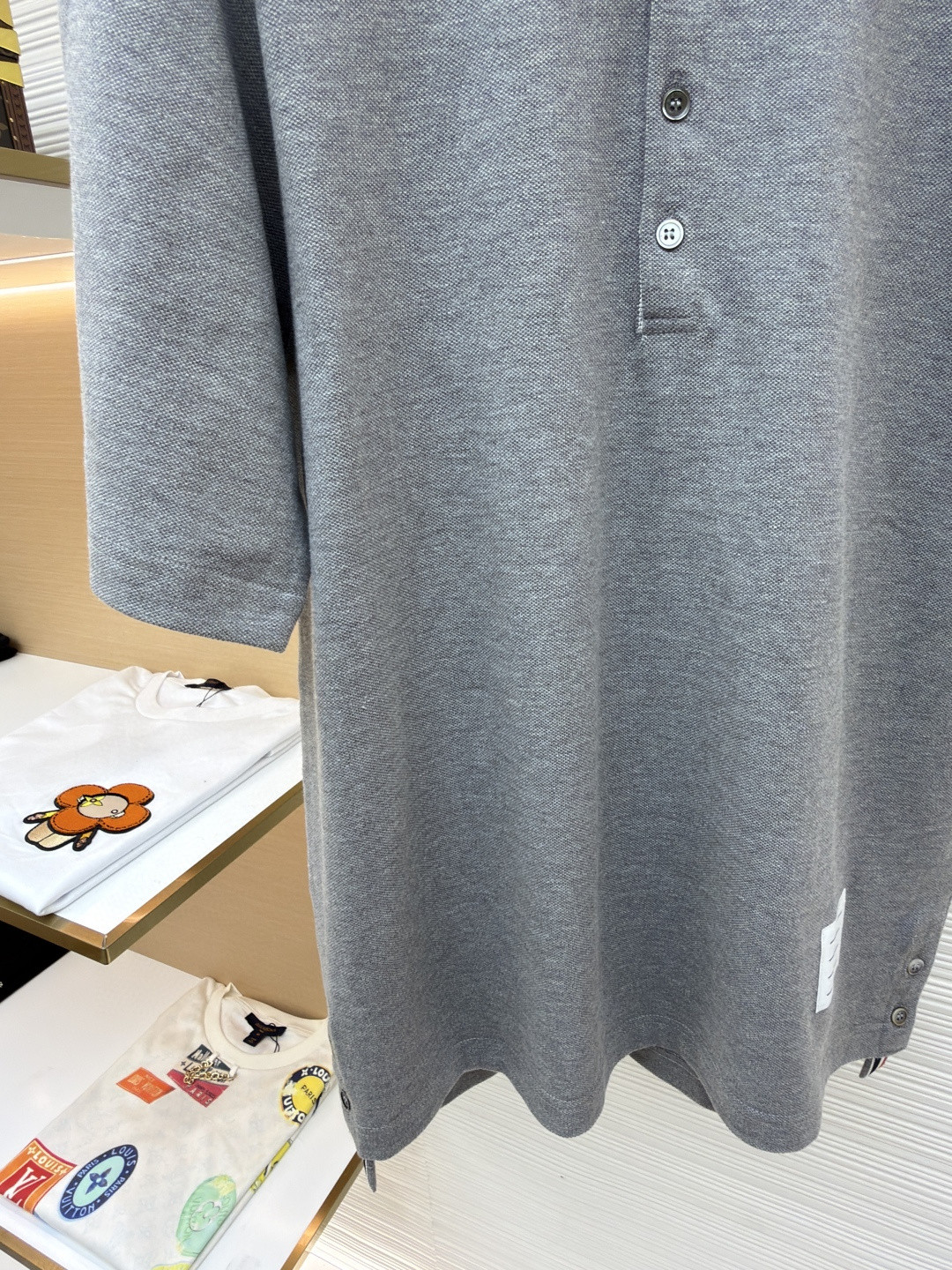 THOM BROWNE 珠地棉针织Polo衫 短袖 T恤 黑色 藏蓝色 灰色 白色 A5 