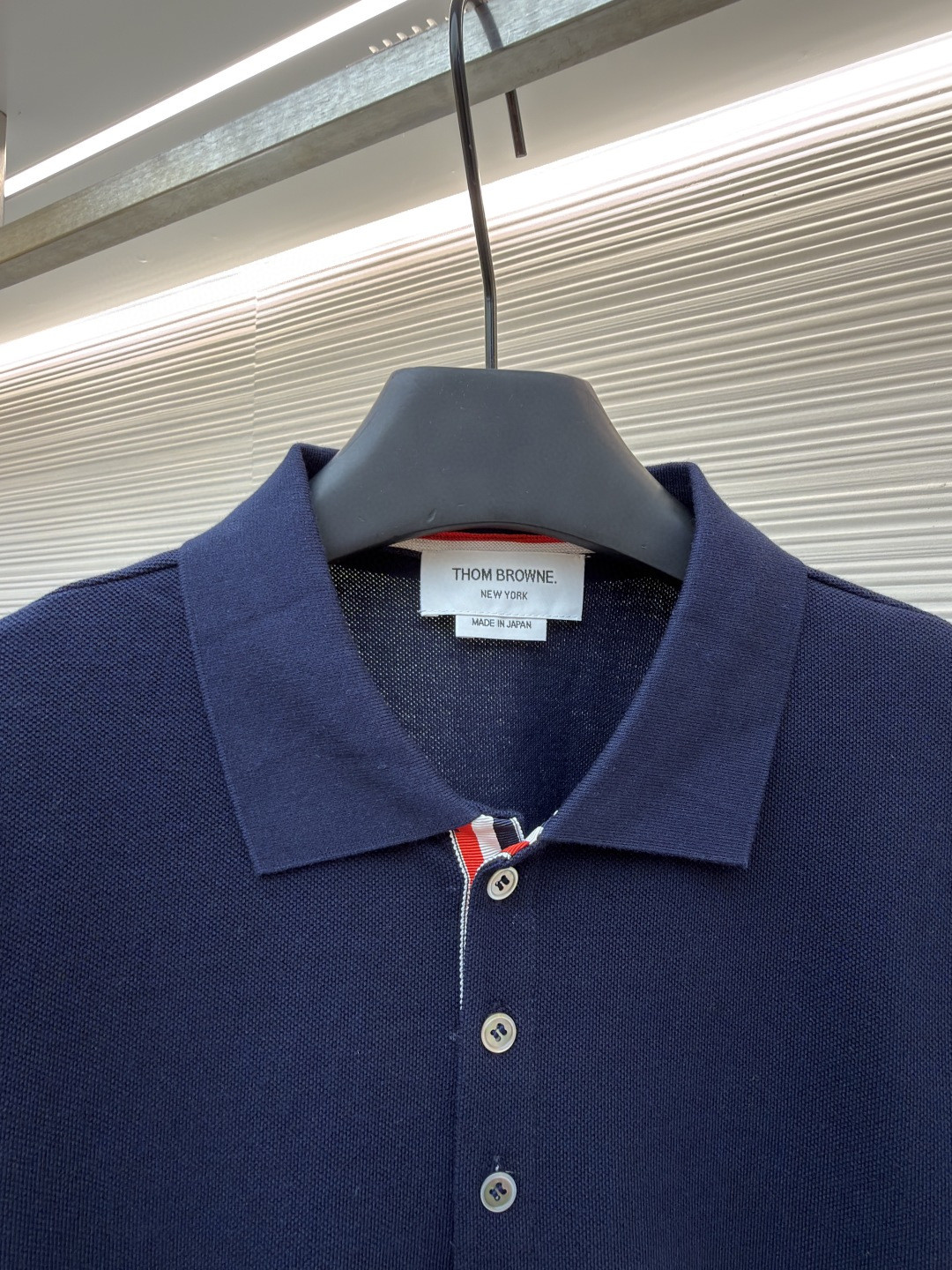 THOM BROWNE 珠地棉针织Polo衫 短袖 T恤 黑色 藏蓝色 灰色 白色 A5 