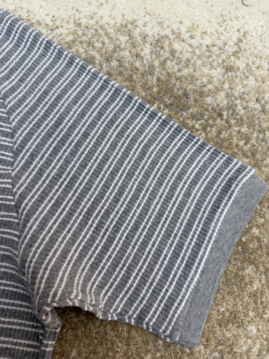 THOM BROWNE 线条条纹圆领短袖 T恤 藏蓝色 灰色 A5