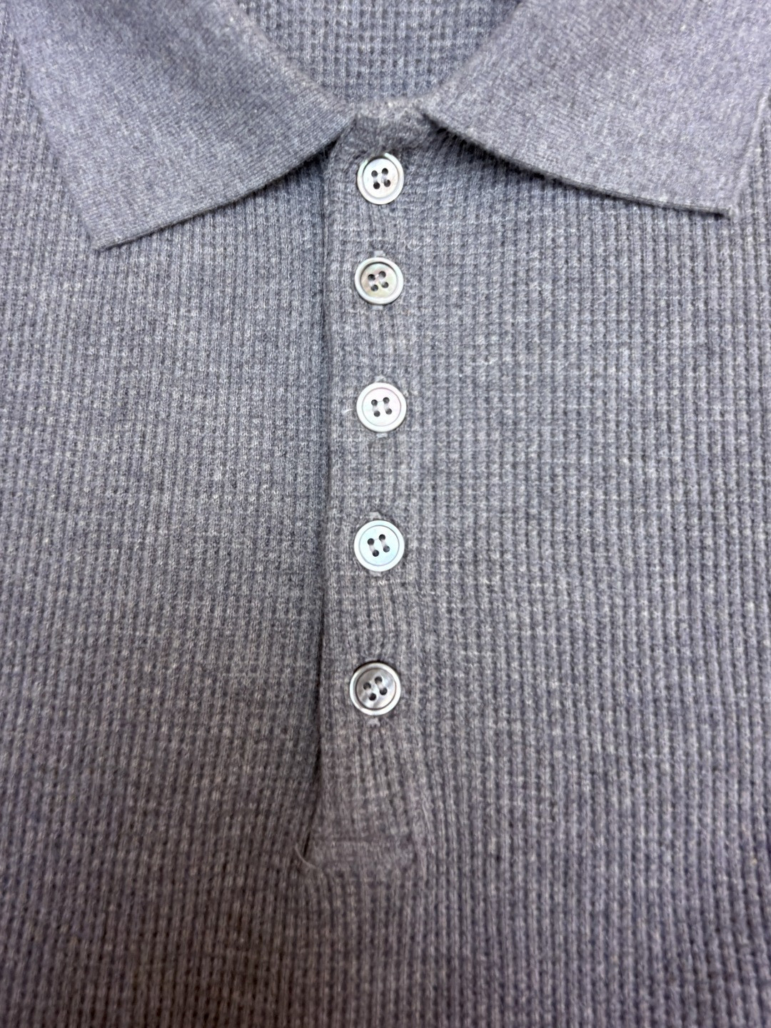 THOM BROWNE 华夫格针织Polo衫 短袖 T恤 深灰色 藏蓝色 灰色 B0 