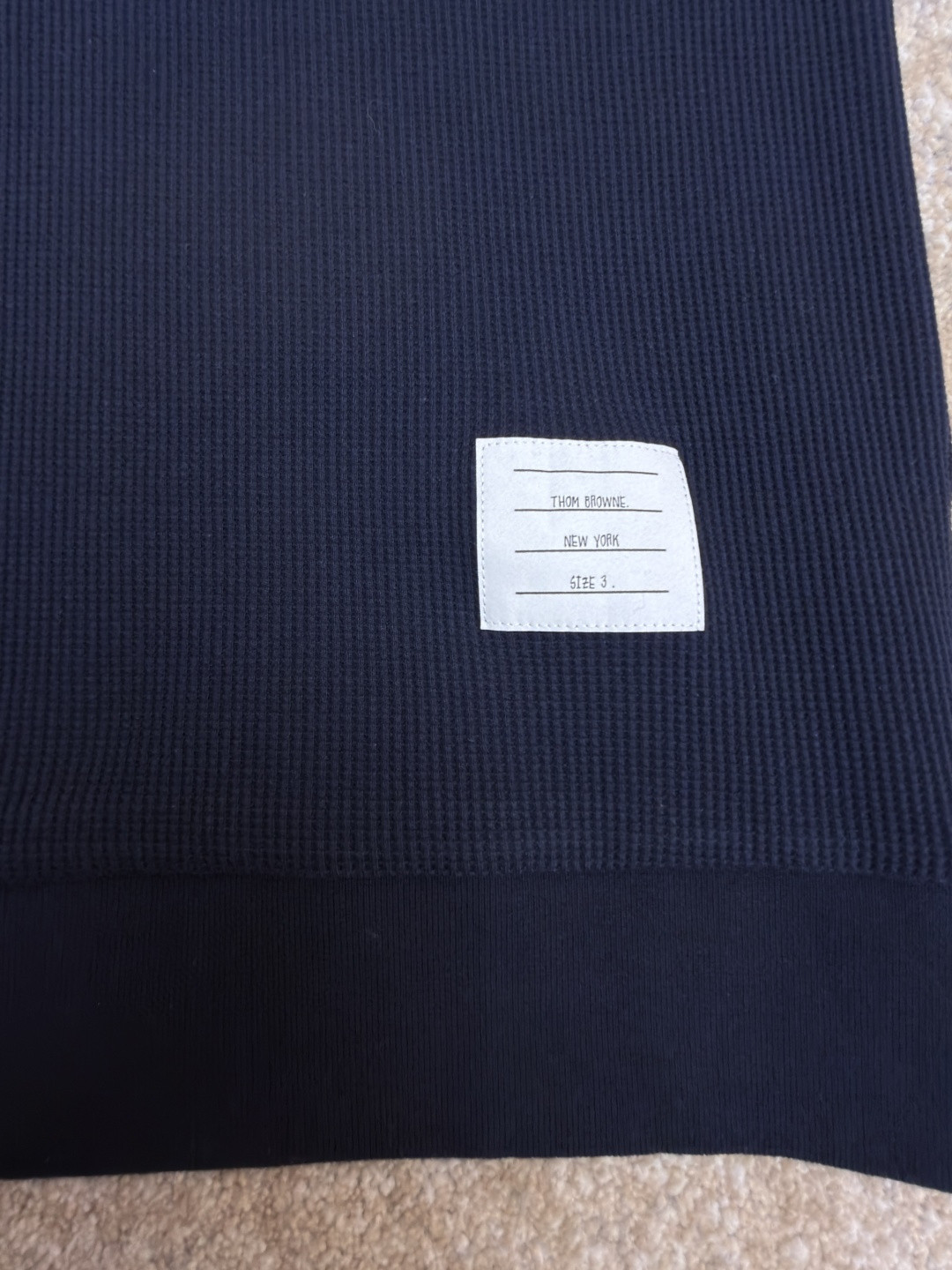 THOM BROWNE 华夫格针织Polo衫 短袖 T恤 深灰色 藏蓝色 灰色 B0 