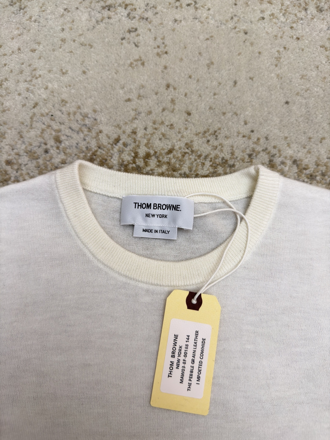 THOM BROWNE 经典针织圆领短袖 T恤 女款 黑色 深灰色 白色 粉色 蓝色 浅灰色 棕色 藏蓝色 A5