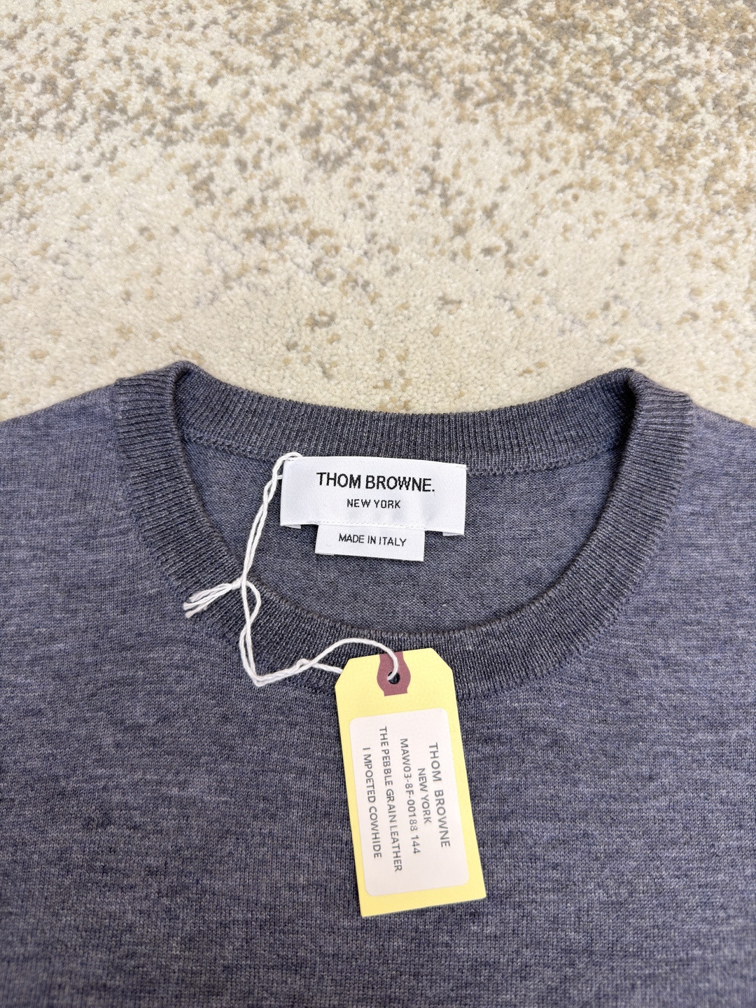 THOM BROWNE 经典针织圆领短袖 T恤 女款 黑色 深灰色 白色 粉色 蓝色 浅灰色 棕色 藏蓝色 A5