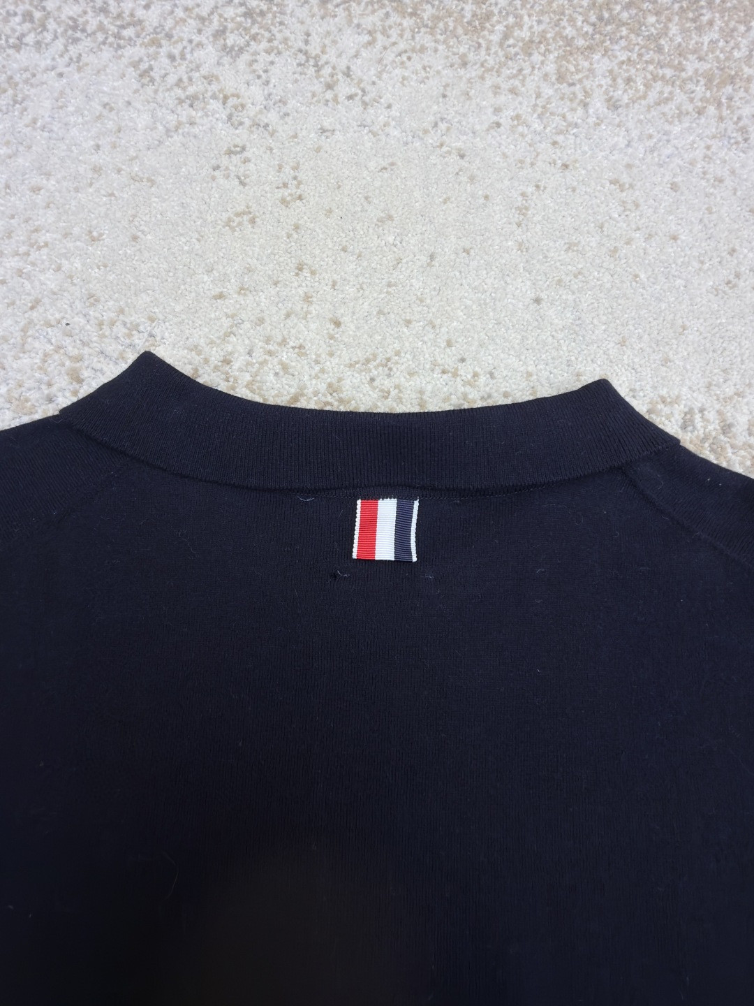 THOM BROWNE 网球拍针织Polo衫 短袖 女款 藏蓝 灰色 A5