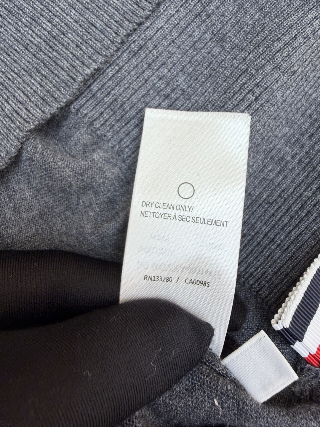 THOM BROWNE 羊毛针织七分袖Polo衫 短袖 女款 藏蓝色 杏色 灰色 B0 FKP053A-Y1014-415