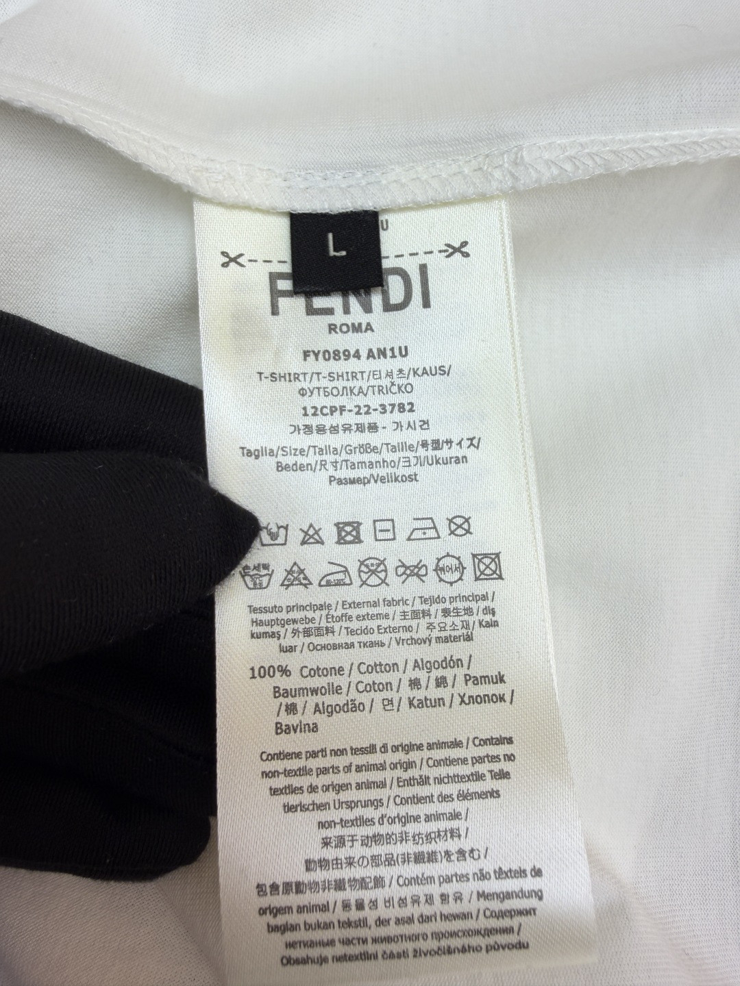 FENDI 芬迪 夏日多色冰淇淋绣花圆领T恤 短袖 套头 夏季 白色 A0 FY0936B05NF0H0G