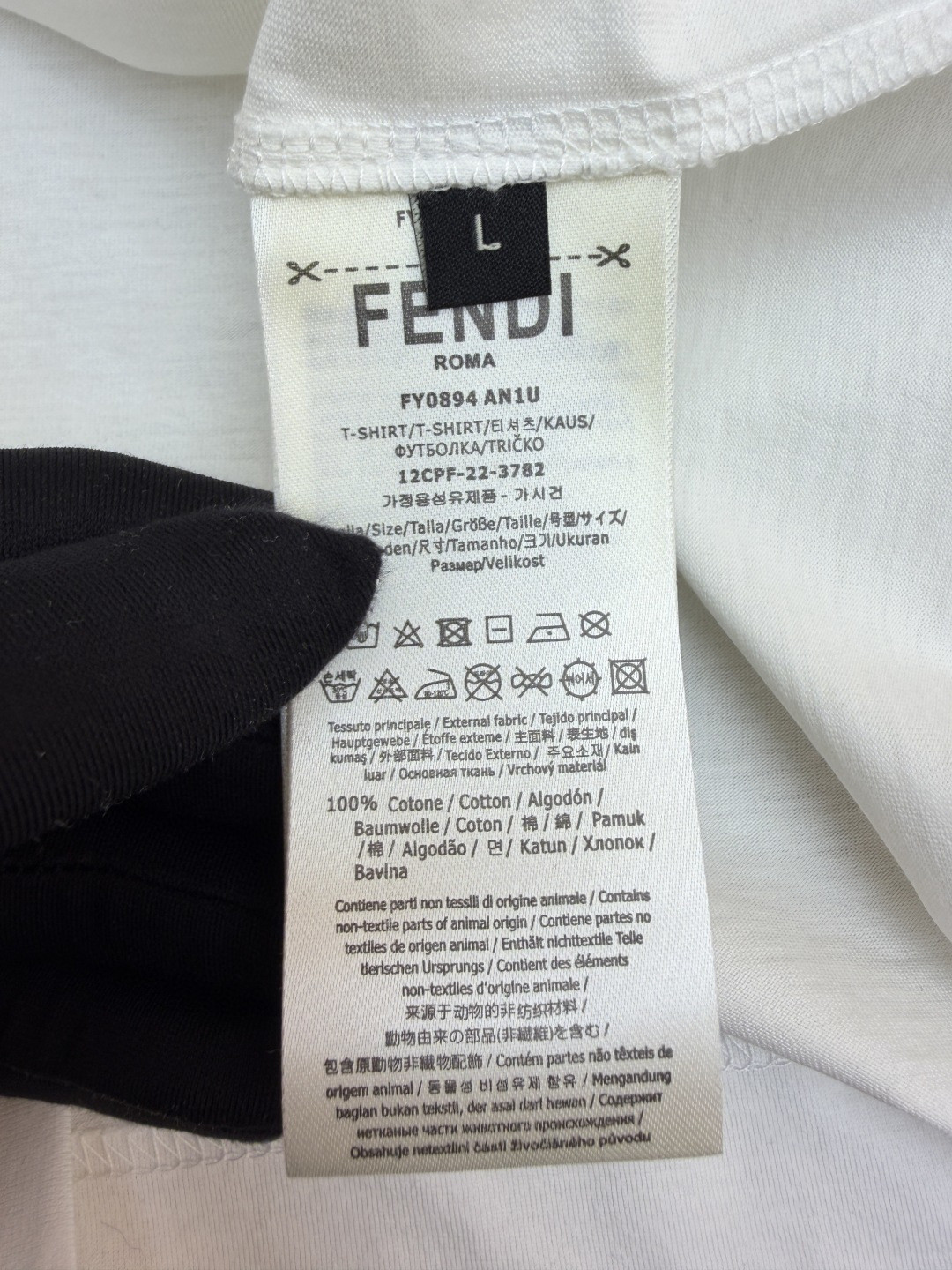 FENDI 芬迪 圣代雪糕圆领T恤 短袖 套头 夏季 白色 A0 FY0936B05MF0H0G